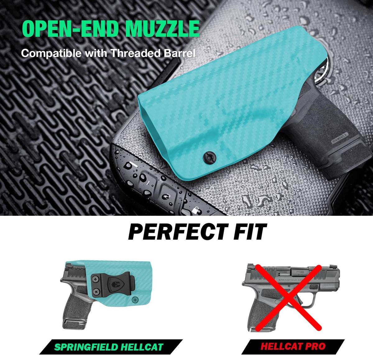 Springfield Hellcat Full Size Colorful Carbon Fiber IWB Holster,  Right Hand | Warriorland WARRIORLAND