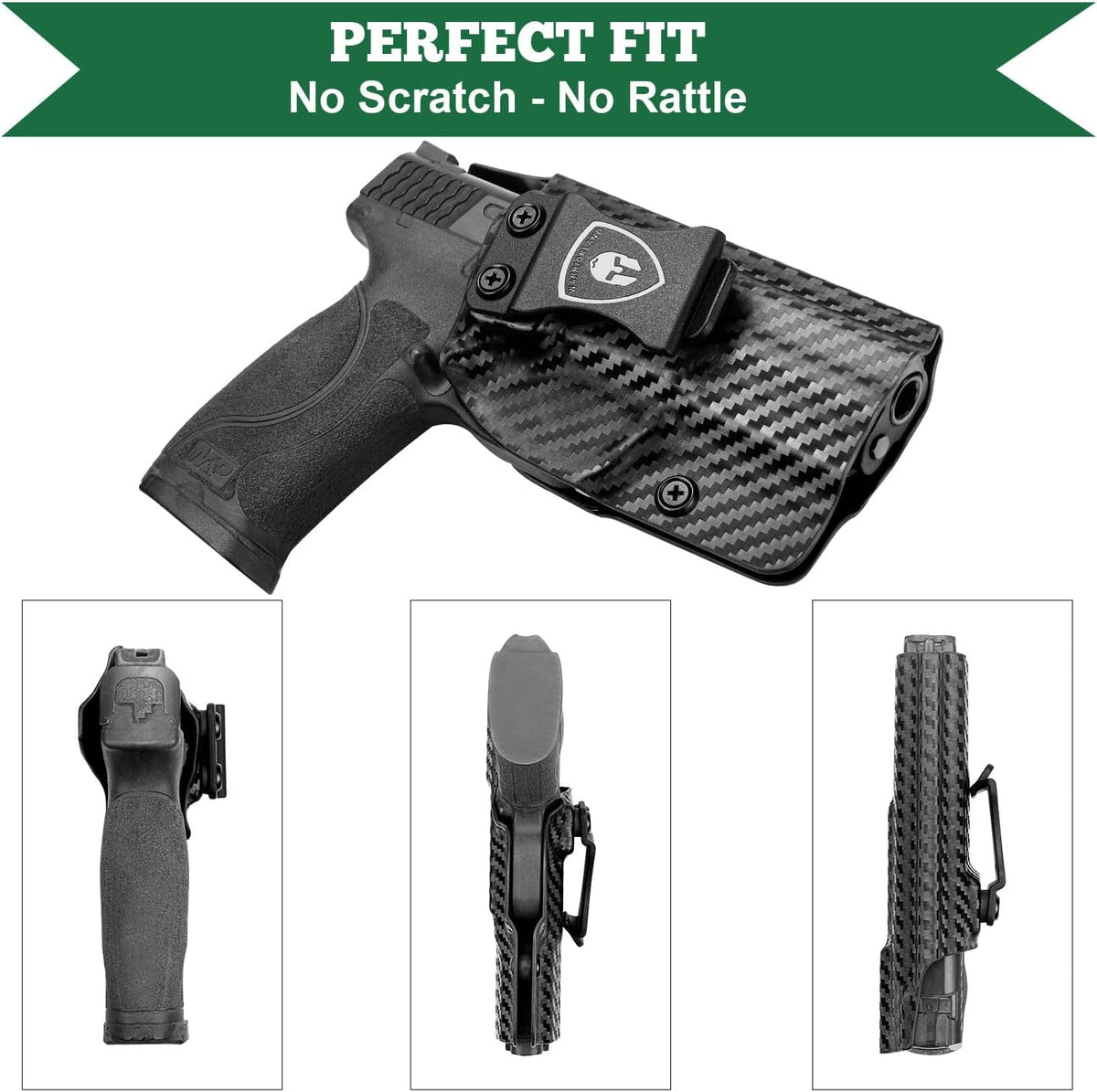 M&P 9mm/.40 Holster, IWB Kydex Holster Fit: S&W M&P 9/.40 Compact/Full Size, M&P 9/.40 M2.0 Full Size Pistol, Not Fit Shield, Inside Waistband Concealed Carry Holster, Adj. Cant & Posi-Click Retention WARRIORLAND