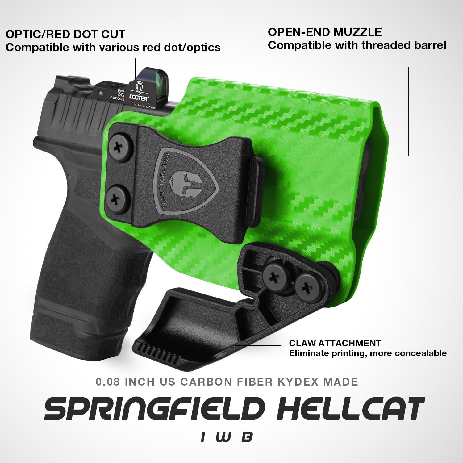 Springfield Hellcat Full Size Colorful Carbon Fiber IWB Holster,  Right Hand | Warriorland WARRIORLAND