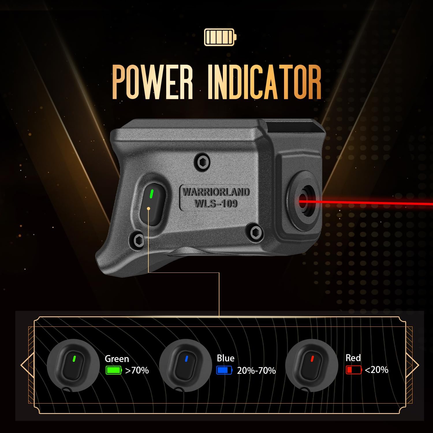 WARRIORLAND Red Laser Sight Tailored Fit P365X Macro Beam Sight, Trigger Guard Laser with Ambidextrous On/Off Switch & Power Indicator, WLS-109 WARRIORLAND