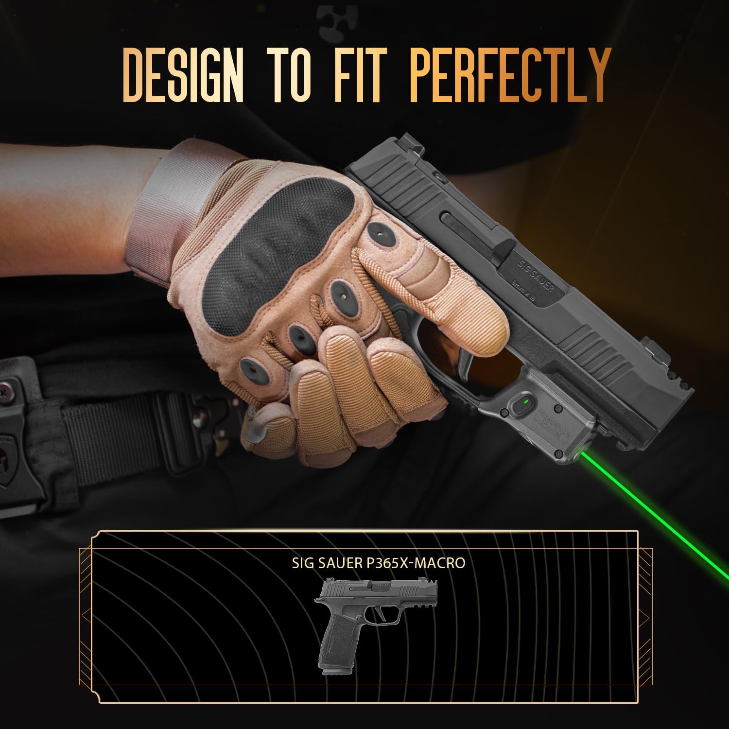 WARRIORLAND Trigger Laser Sight Tailored Fit P365X Macro Green Beam Sight, Gun Sight with Ambidextrous On/Off Switch & Power Indicator, WLS-109G WARRIORLAND