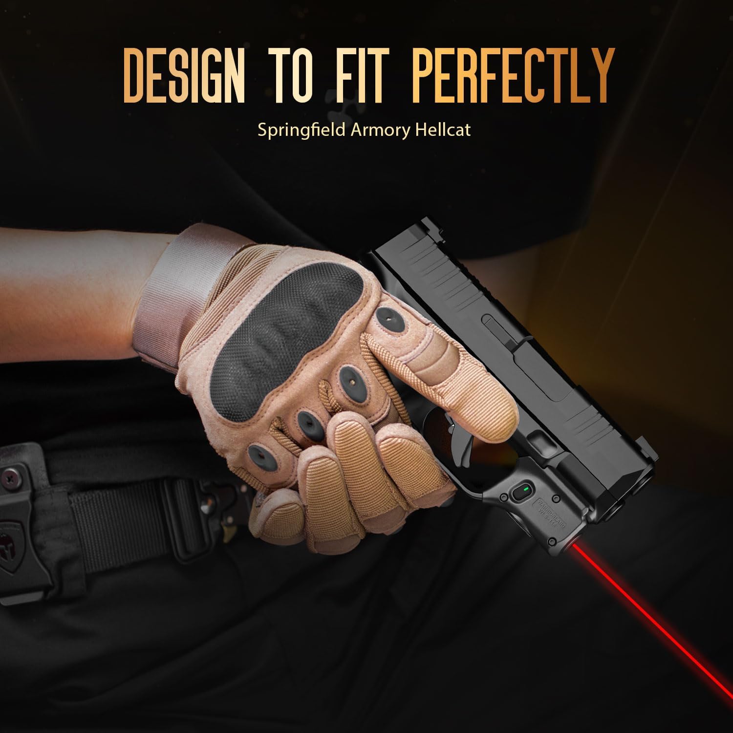 WARRIORLAND Red Laser Sight Fit Springfield Hellcat (Not Fit Pro) with Kydex Holster, First Red Beam Sight with Power Indicator, Hellcat Laser with IWB Holster Right Hand, WLS-118 w/Hellcat Holster WARRIORLAND