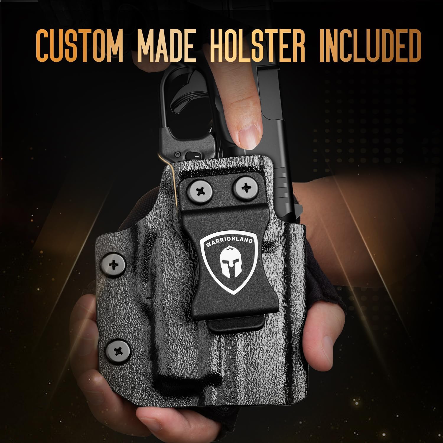 WARRIORLAND Red Laser Sight Fit Springfield Hellcat (Not Fit Pro) with Kydex Holster, First Red Beam Sight with Power Indicator, Hellcat Laser with IWB Holster Right Hand, WLS-118 w/Hellcat Holster WARRIORLAND