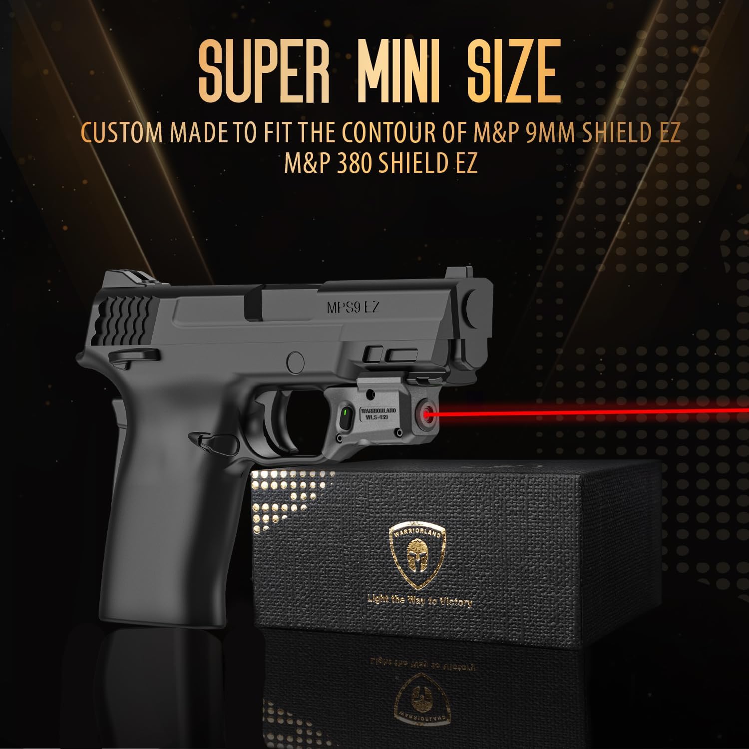 WARRIORLAND Red Laser Sight Fit Smith & Wesson M&P 9mm Shield EZ & M&P 380 Shield EZ, First Red Beam Sight with Power Indicator, S&W M&P Shield 9mm EZ Laser with Ambidextrous On/Off Switch, WLS-159 WARRIORLAND