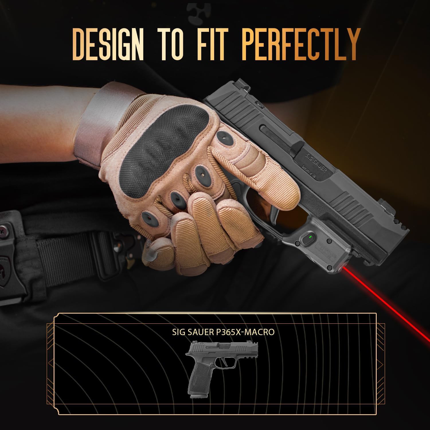 WARRIORLAND Red Laser Sight Tailored Fit P365X Macro Beam Sight, Trigger Guard Laser with Ambidextrous On/Off Switch & Power Indicator, WLS-109 WARRIORLAND