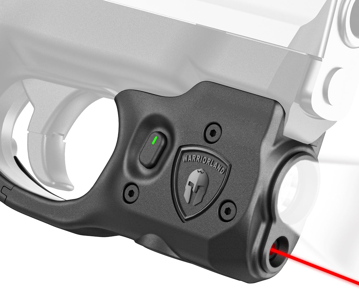 WARRIORLAND Pistol Light Laser Combo Fits S&W M&P Shield 9mm/.40, Compact 150-Lumen Trigger Mounted Tactical Weapon Light with Red Laser & White LED, Power Indicator & 3 Light Mode Options WARRIORLAND