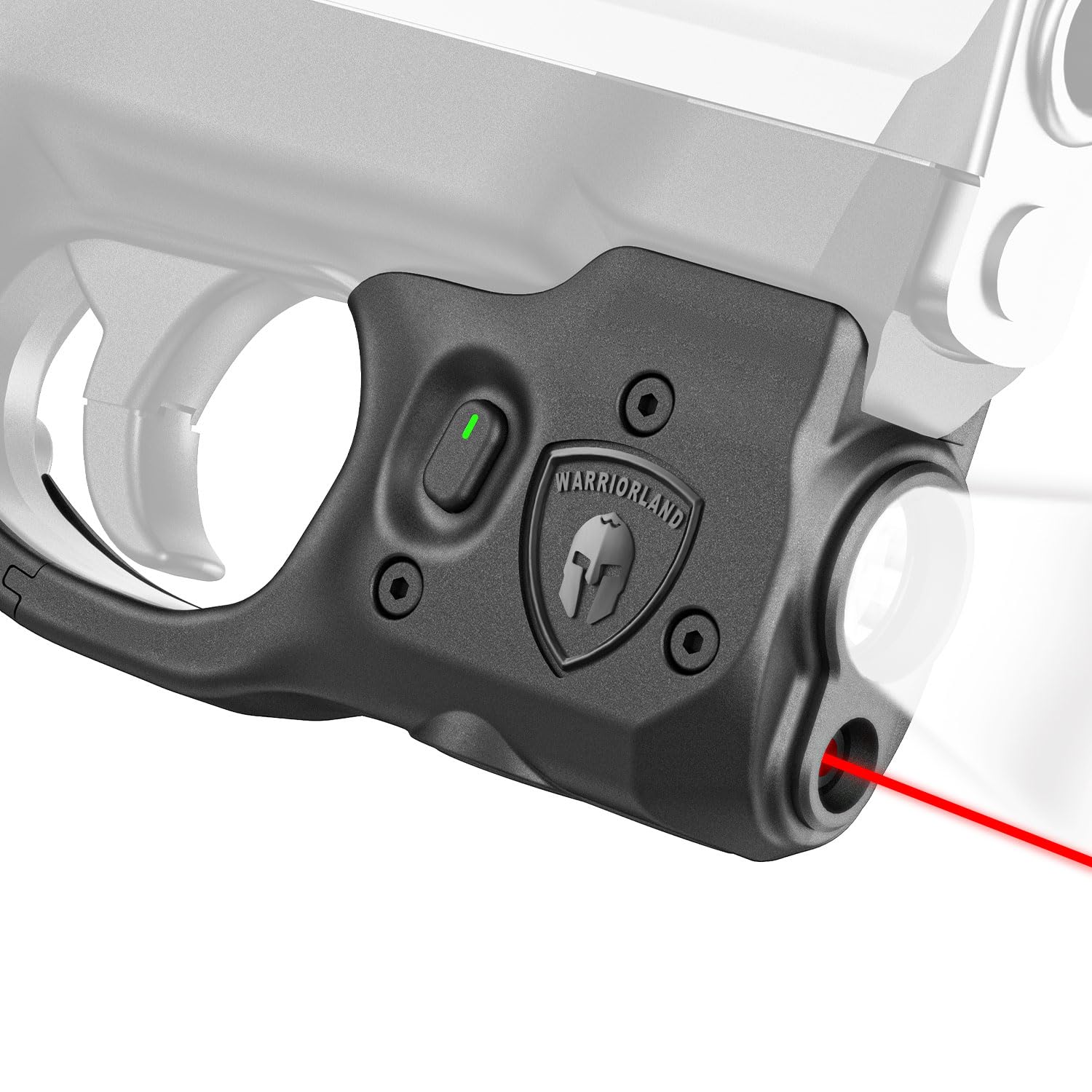 WARRIORLAND Pistol Light Laser Combo Fits S&W M&P Shield 9mm/.40, Compact 150-Lumen Trigger Mounted Tactical Weapon Light with Red Laser & White LED, Power Indicator & 3 Light Mode Options WARRIORLAND