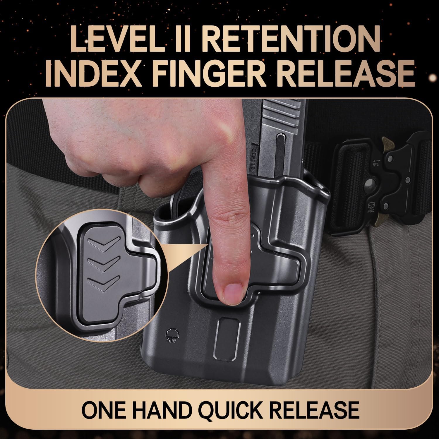 WARRIORLAND P365 TLR-6 OWB Holster Index Finger Release Fit Sig Sauer P365 Nitron Micro-Compact/P365 SAS with Streamlight TLR-6/TLR-6HL/TLR-6HL, 360 Degree Adj. Belt Clip Fit 1.5-2.25 Inch Belt, Right Hand WARRIORLAND