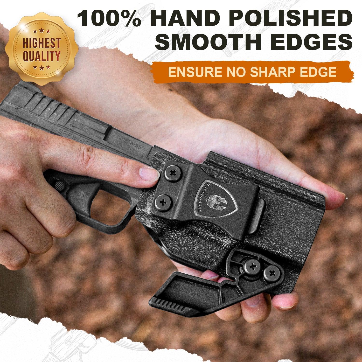 Springfield XD-S 3.3'' Holster IWB KYDEX Holster with Claw Optics Cut for Springfield XDS 3.3/XD-S MOD.2", Inside Waistband Appendix Carry Holster XDS, Adjustable Cant & 'Posi-Click' Retention, Right Hand |WARRIORLAND WARRIORLAND