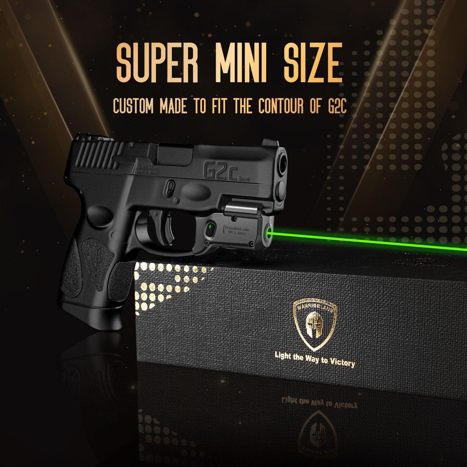 Green Laser Sight and Kydex Holster Combo Tailored Fit Taurus G2C/G3C/PT111 Millennium G2/PT140, Ultra Compact G2C Beam Sight, Gun Sight with Ambidextrous On/Off Switch & Power Indicator|WARRIORLAND WARRIORLAND