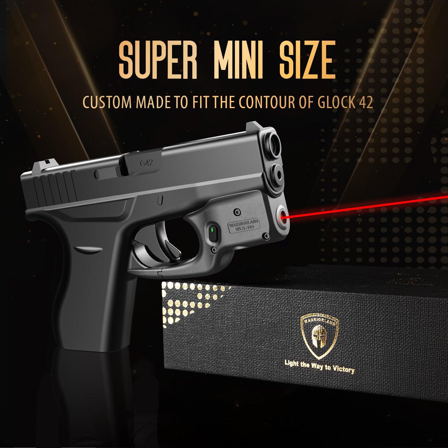 Red Laser Sight Designed to Fit Glock G42 with Holster Combo, Red Beam Sight with Power Indicator, Custom-Made IWB Kydex Holster Right Hand, Windage and Elevation Adjustment, WLS-105|WARRIORLAND WARRIORLAND