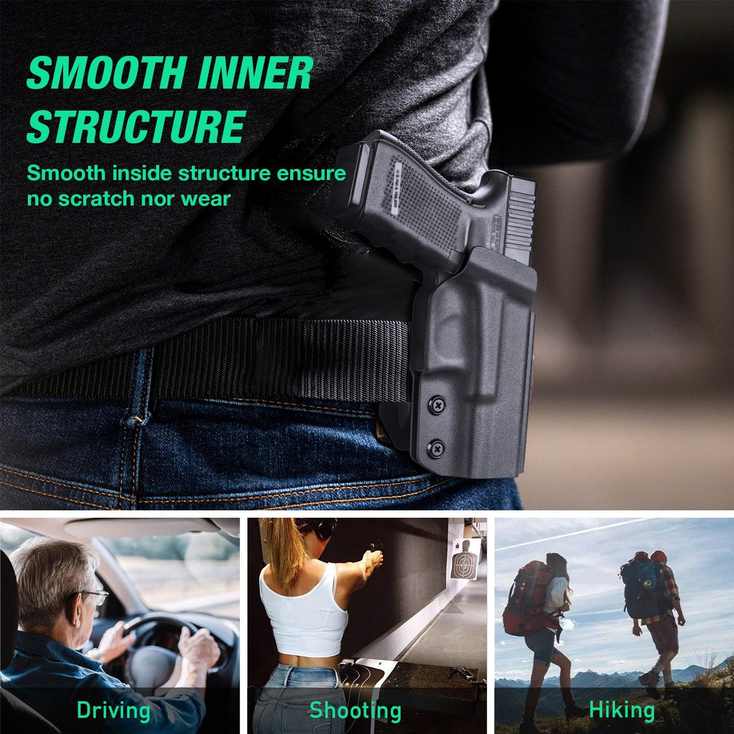 WARRIORLAND Compatible with Glock 20 21 22 Holster OWB Kydex Holster Optics Cut: G21 / G20 (Gen 3 4 5) & G22 Gen 5, Outside Waistband Open Carry G21 Holster with 1.75 Inch Paddle, Adj. Retention WARRIORLAND