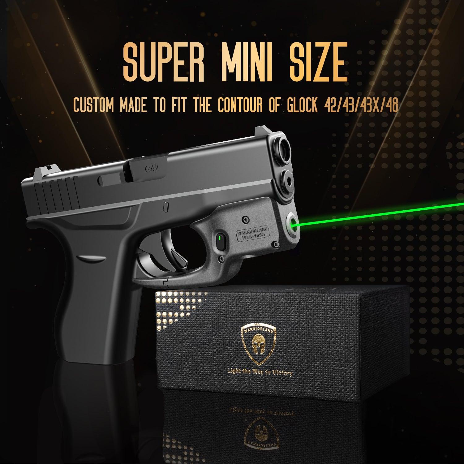 Green Laser Sight Tailored Fit G42 / G43 / G43X / G48, Ultra Compact G43 Beam Sight, Gun Sight with Ambidextrous On/Off Switch & Power Indicator, WLS-105G|WARRIORLAND WARRIORLAND