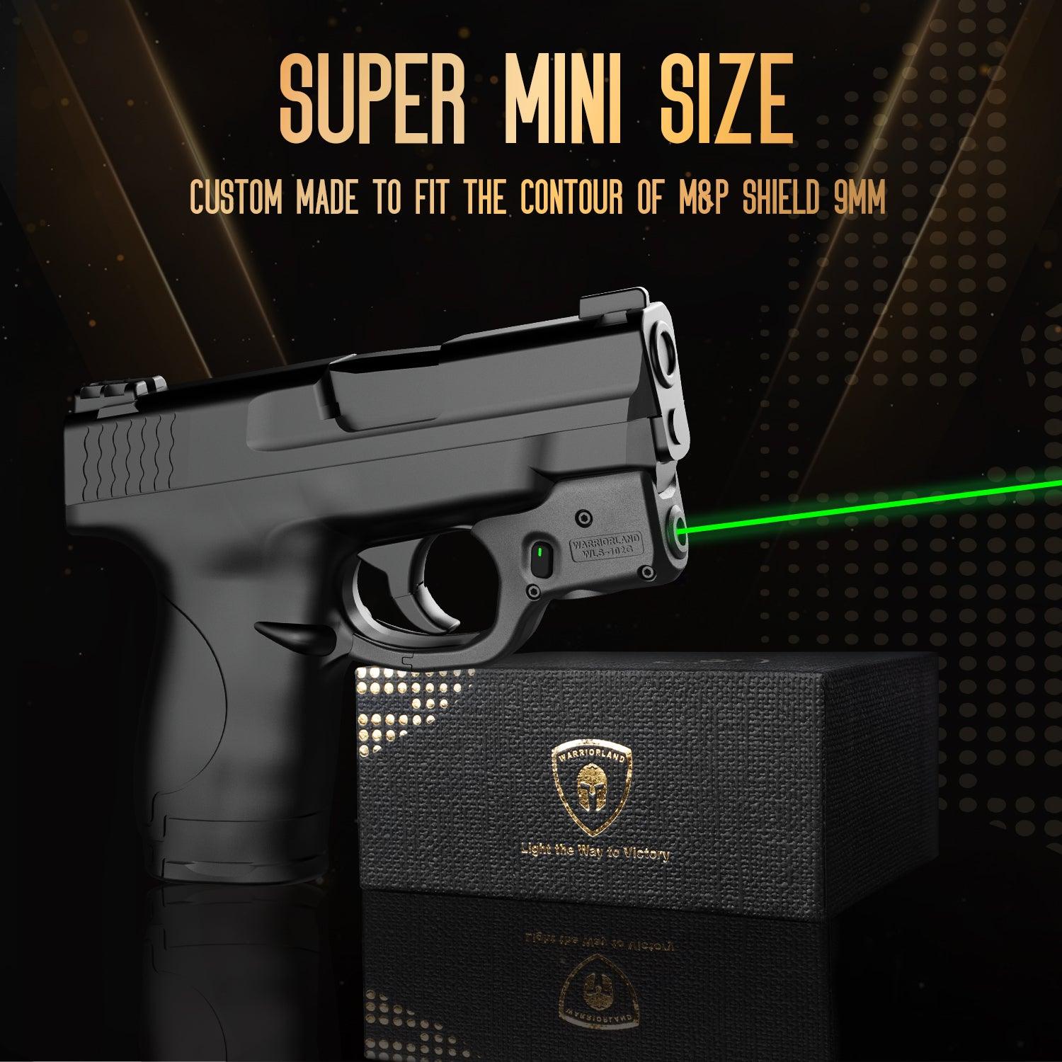 Green Laser Sight Tailored Fit M&P Shield 9mm/.40 Pistol (Not Fit M&P Shield Plus), Ultra Compact Shield 40 Beam Sight, Gun Sight with Ambidextrous On/Off Switch & Power Indicator, WLS-102G|WARRIORLAND WARRIORLAND