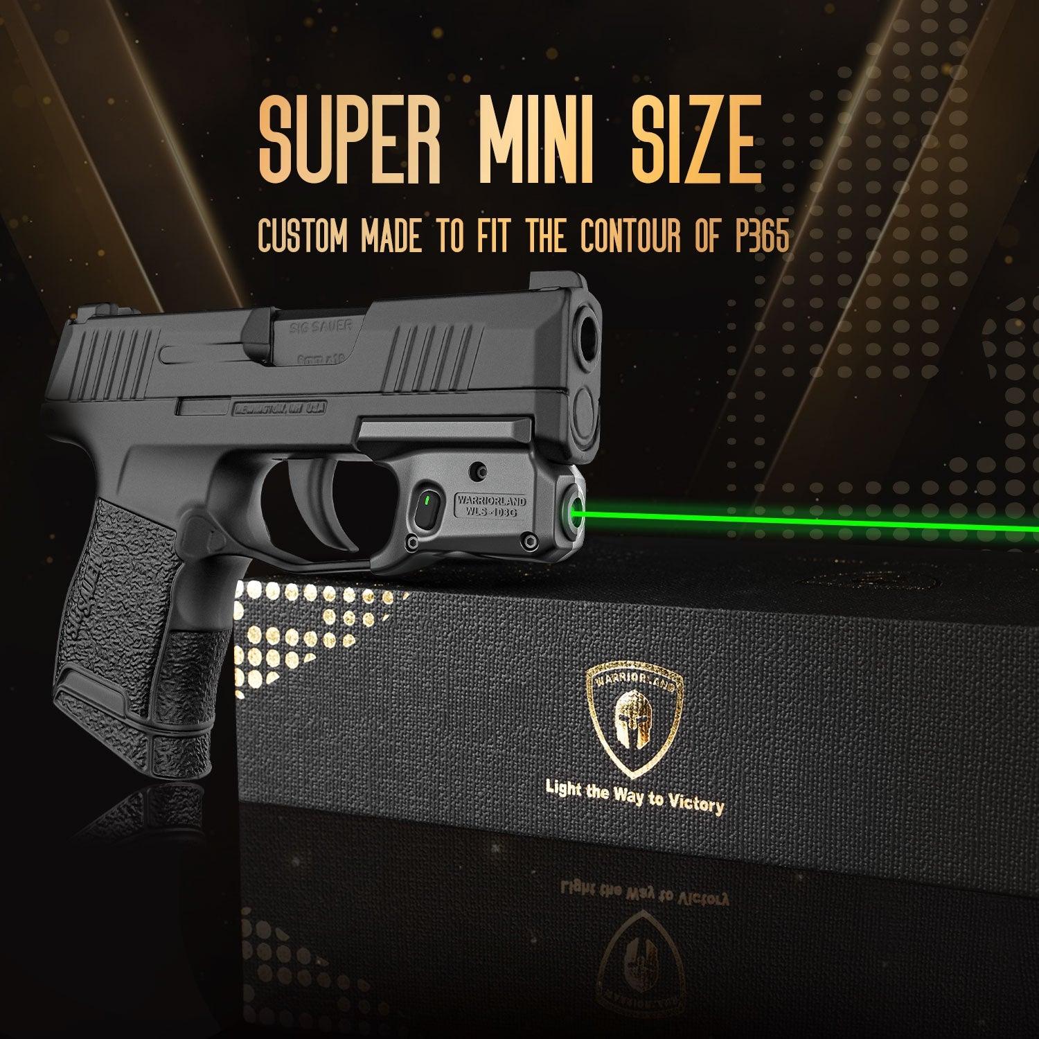 Green Laser Sight and Kydex Holster Combo Tailored Green Fit Sig Sauer P365 / P365X / P365XL, Ultra Compact P365 Beam Sight, Gun Sight with Ambidextrous On/Off Switch & Power Indicator|WARRIORLAND WARRIORLAND