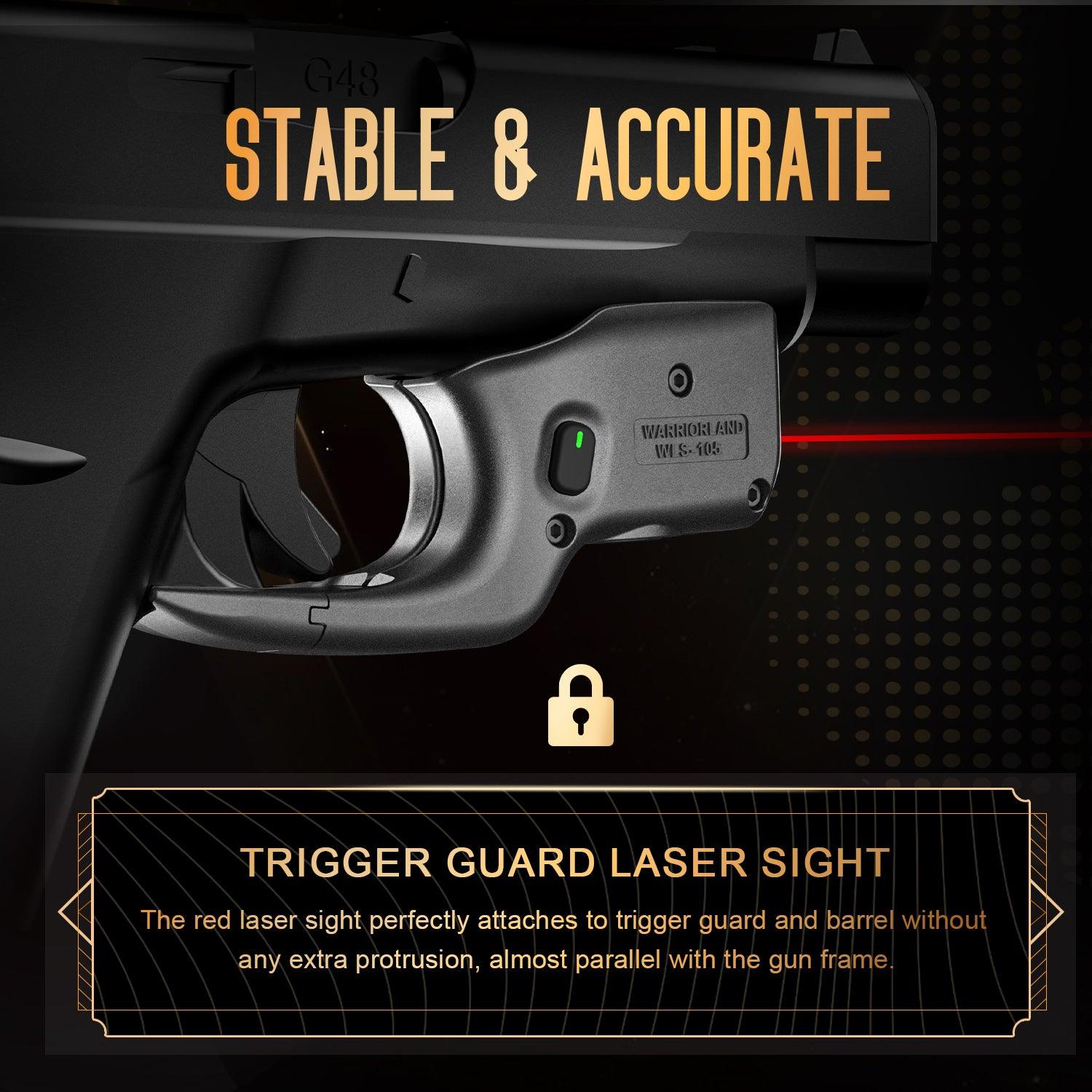 Red Laser Sight Designed to Fit Glock 48 with Holster Combo, Red Beam Sight with Power Indicator, Custom-Made IWB Kydex Holster Right Hand, WLS-105 w/ G48 Holster WARRIORLAND