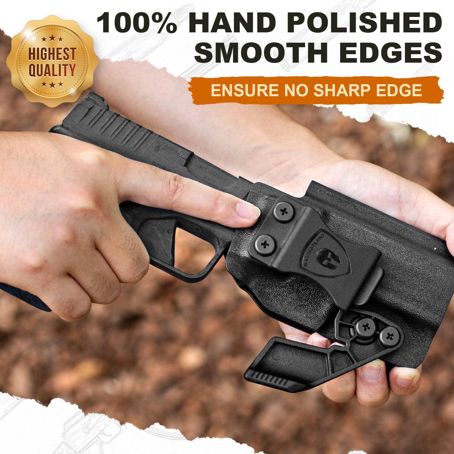Springfield Hellcat Pro Holster IWB Kydex Holster with Claw Optics Cut: Springfield Armory Hellcat Pro Pistol, Inside Waistband Appendix Carry Pro Holster, Adj. Retention & Cant, Right Hand |WARRIORLAND WARRIORLAND
