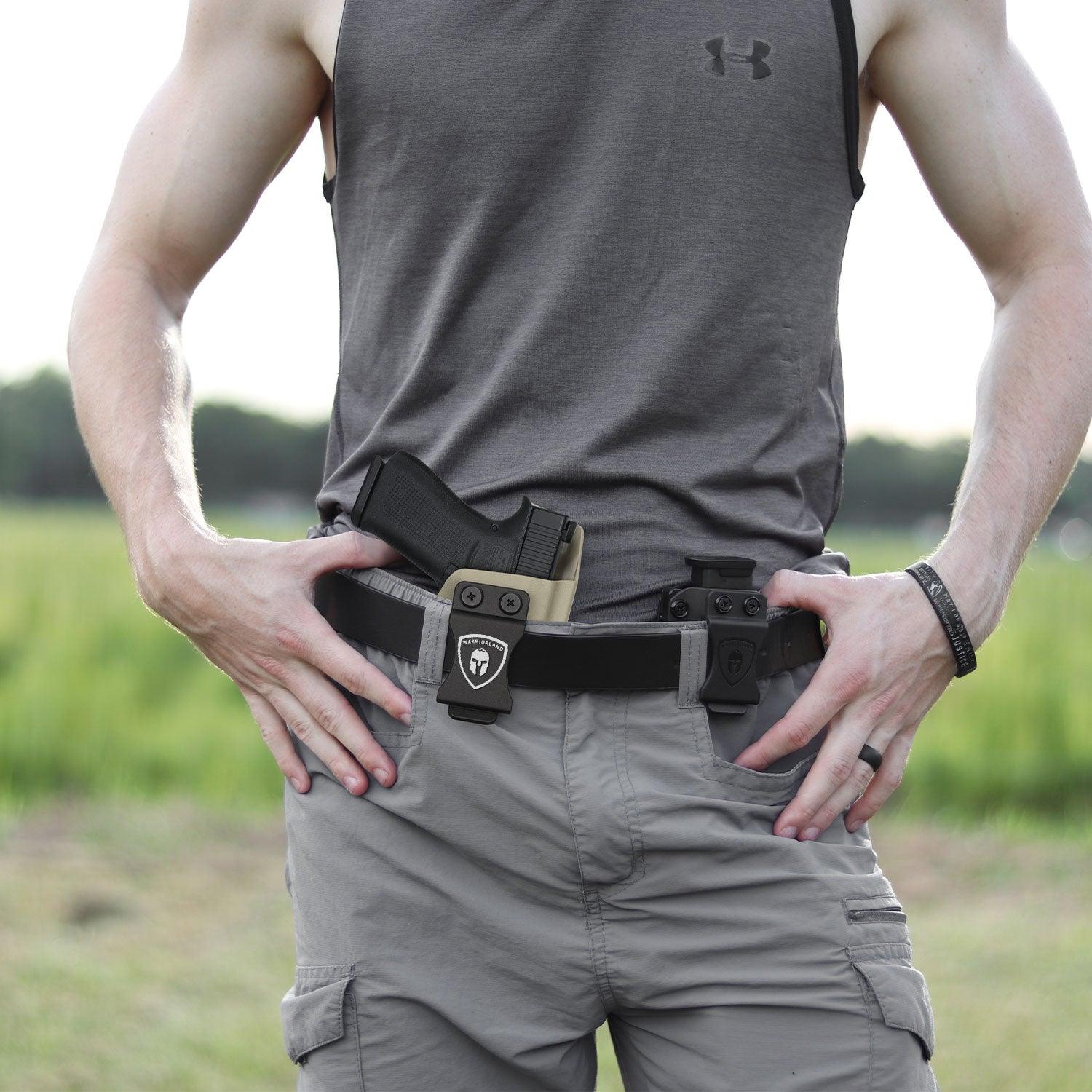 G43 / G43X & G43X MOS Holster, IWB Tan Color Kydex Holster Compatible with 43 / 43X / 43X MOS Pistol, Inside Waistband Appendix Carry, Adj. Posi-Click Retention & Cant, Right Hand|WARRIORLAND WARRIORLAND