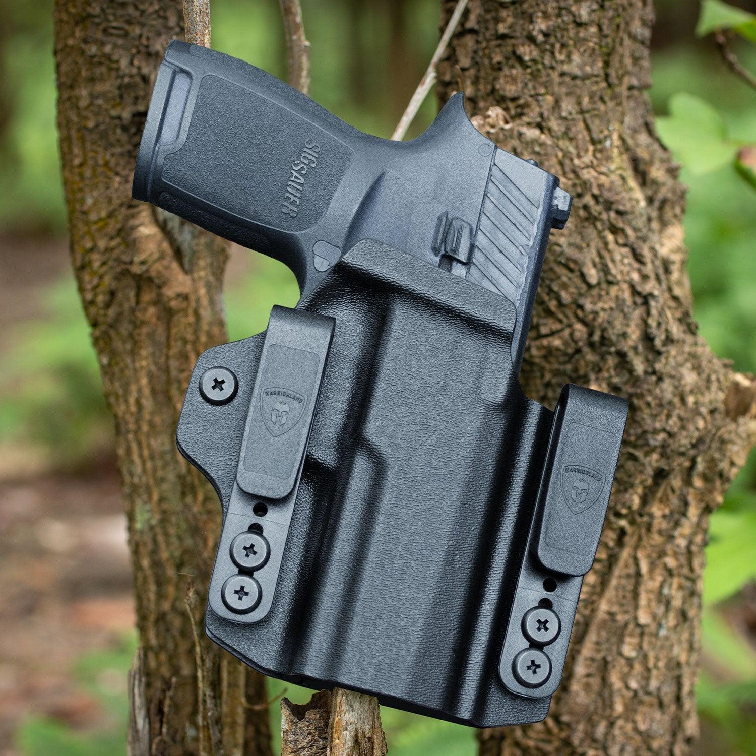 Sig P320 M18 & P320 M17 IWB & OWB Convertible Holster Optics Cut: Sig Sauer P320 Compact M18 & P320 Full Size M17, IWB OWB Combo Holster P320, 1.75 Belt Clip, Adjustable Ride Height, Right Hand WARRIORLAND