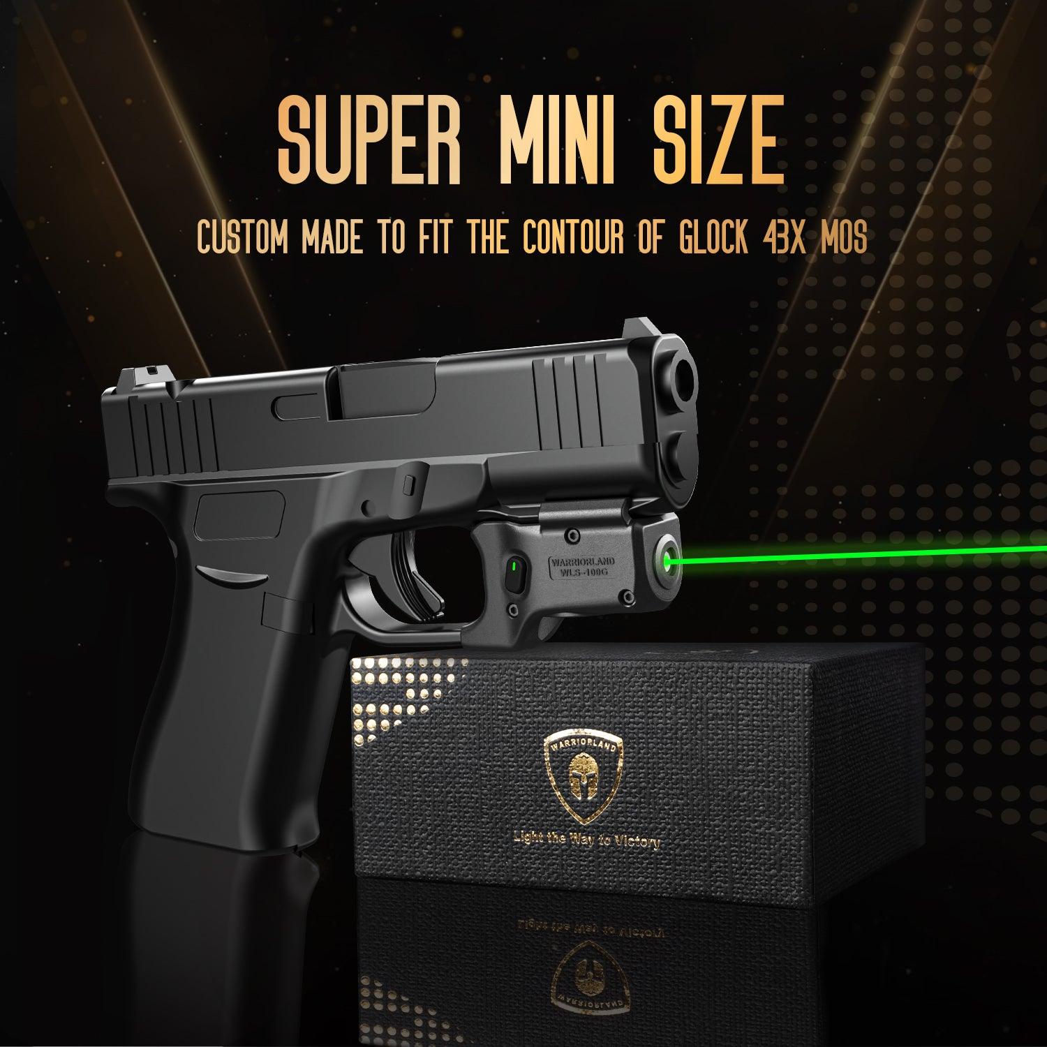 Green Laser Sight Tailored Fit G43X MOS / 48 MOS, Ultra Compact G43X MOS Beam Sight, Gun Sight with Ambidextrous On/Off Switch & Power Indicator, WLS-100G|WARRIORLAND WARRIORLAND