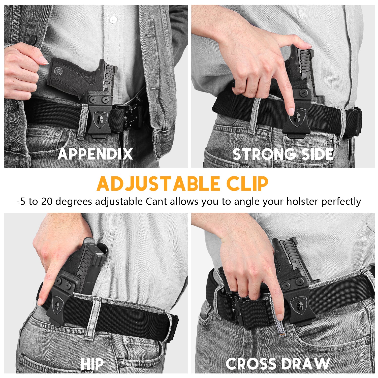WARRIORLAND IWB Kydex Holster Compatible with S&W Bodyguard 2.0 โ Concealed Carry Holster with Optic Cut, Claw, Adjustable Cant, Audible Lock, Inside Waistband Carry, Right Hand Draw