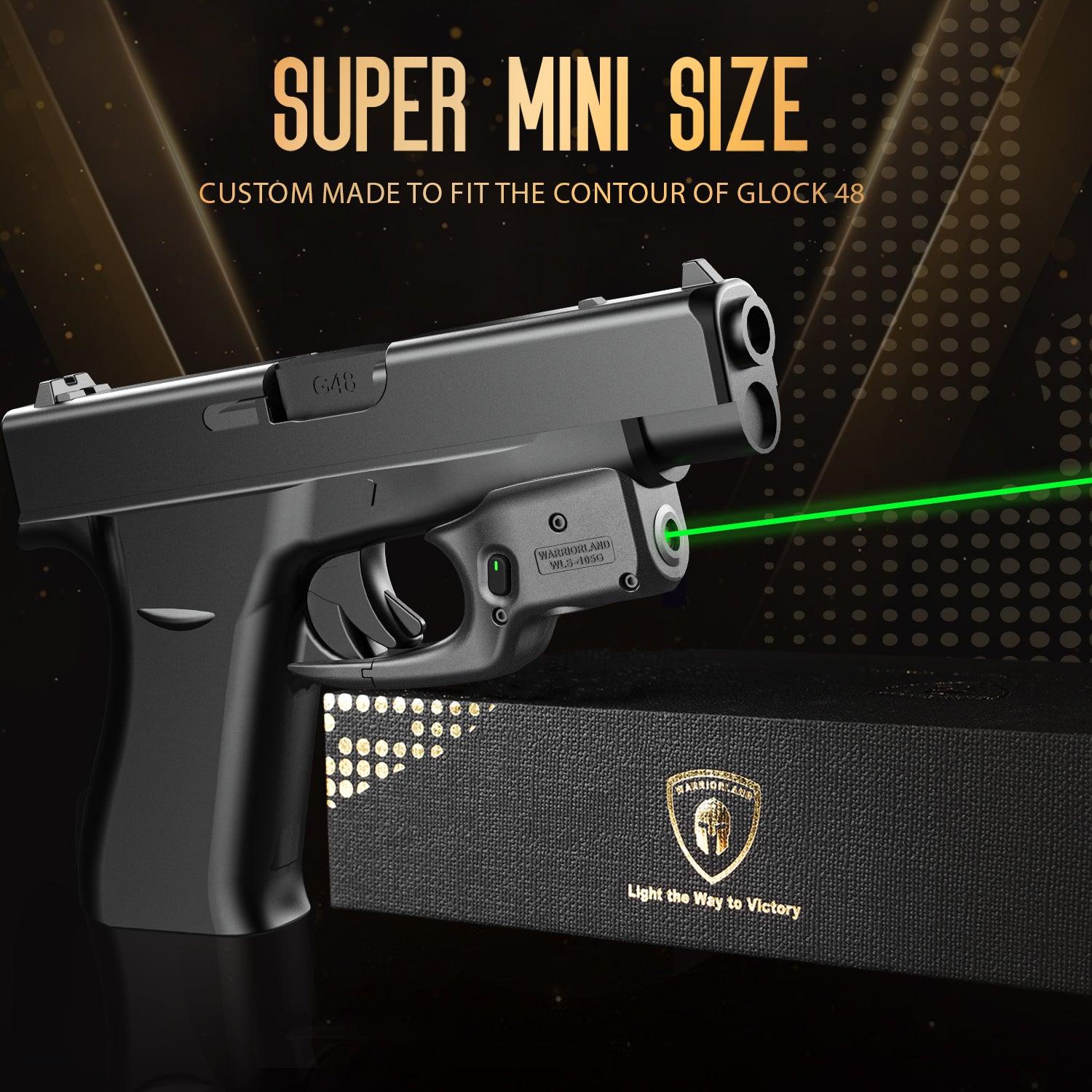Green Laser Sight Designed to Fit Glock 48 with Holster Combo, Green Beam Sight with Power Indicator, Custom-Made IWB Kydex Holster Right Hand, WLS-105G w/ G48 Holster|WARRIORLAND WARRIORLAND