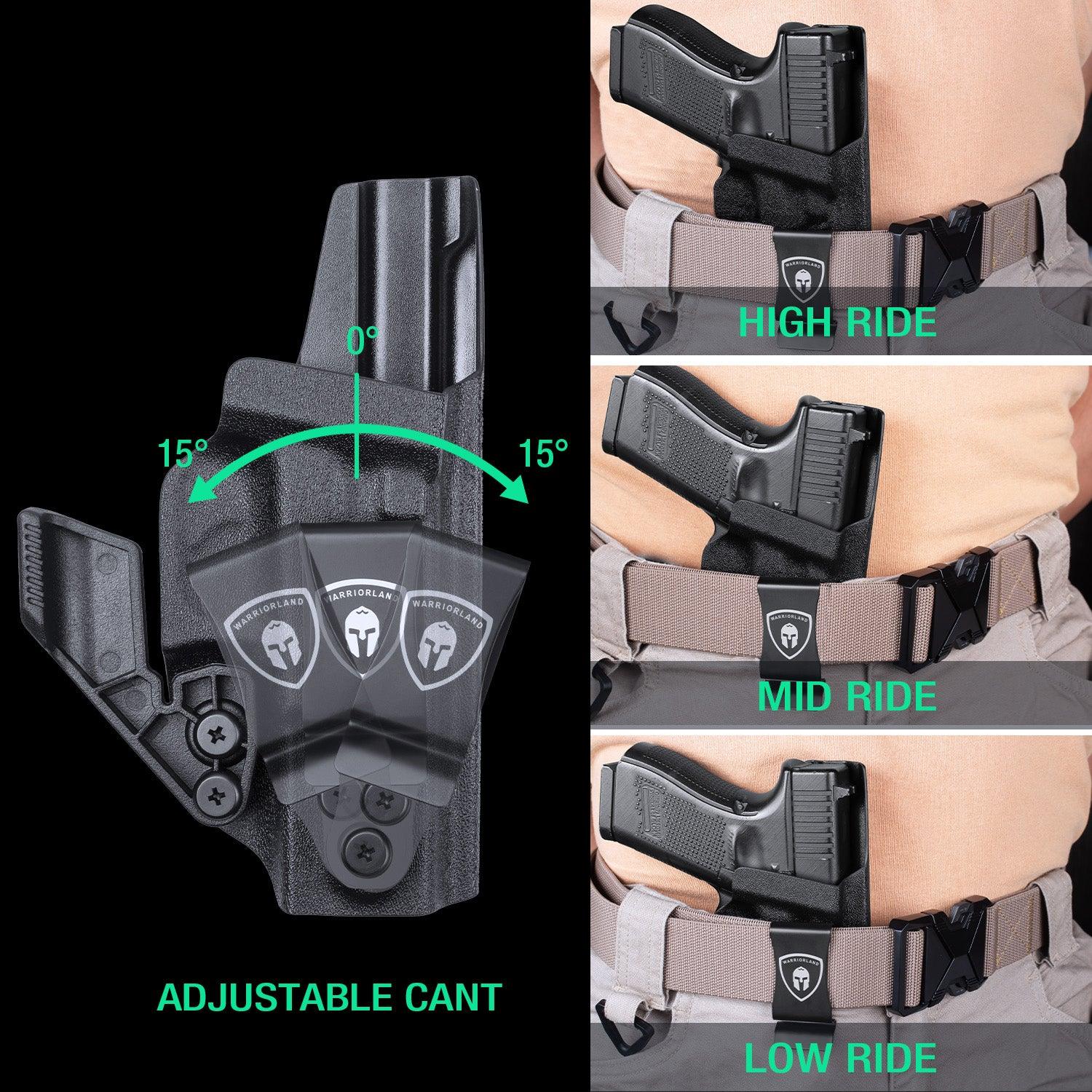 Glock 19/19X IWB Holster with Claw, Metal Belt Clip Holster, 0.06 inch Kydex | Right/Left Hand WARRIORLAND