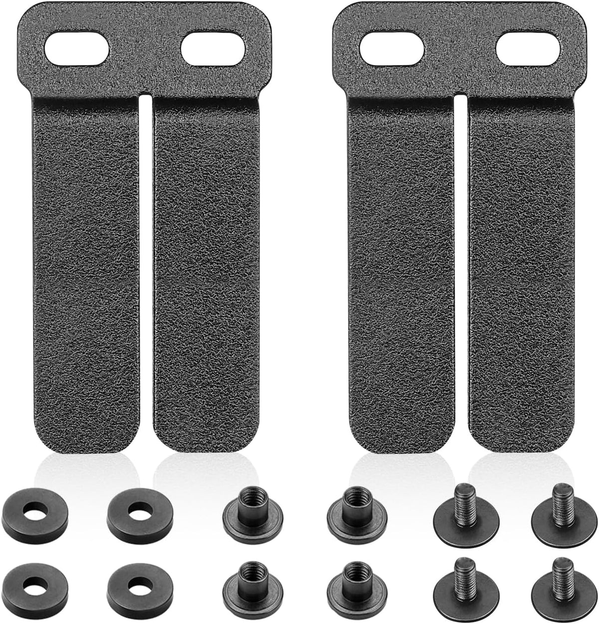 WARRIORLAND IWB & OWB Gun Holster Belt Clip, 1.5/1.75 Inch Adjustable, with Metal Washers, Screws, Slotted Binding Posts – Fits Holsters & Knife Sheaths 2 Pack WARRIORLAND