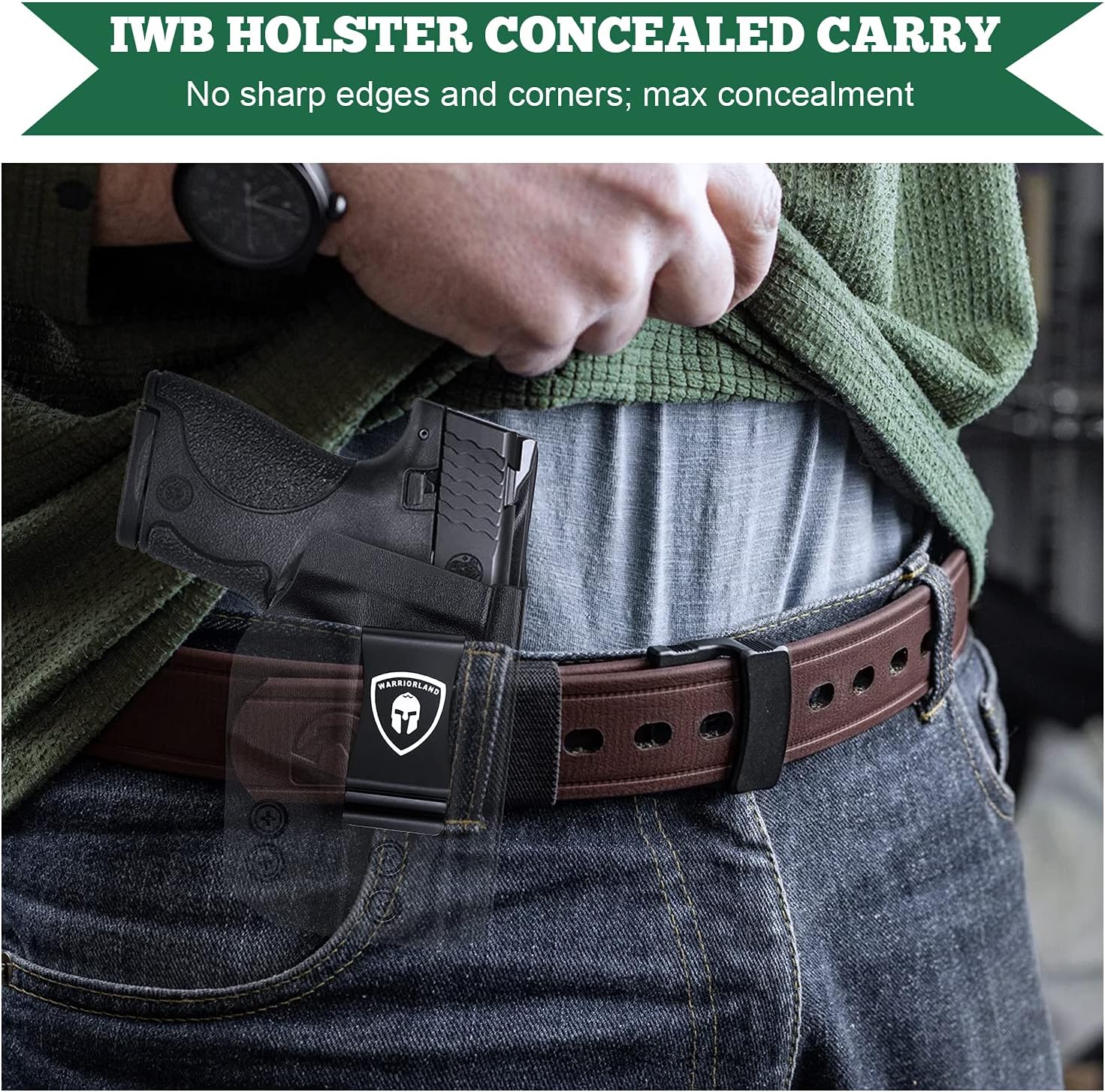 M&P Shield 9mm/Plus Holster, IWB Kydex Holster Fit: S&W M&P Shield Plus 3.1" - M&P Shield 9mm/.40 M2.0 - M&P Shield 9mm/.40 M1.0 Pistol, Inside Waistband Concealed Carry, Adj. Cant&Retention, Right WARRIORLAND