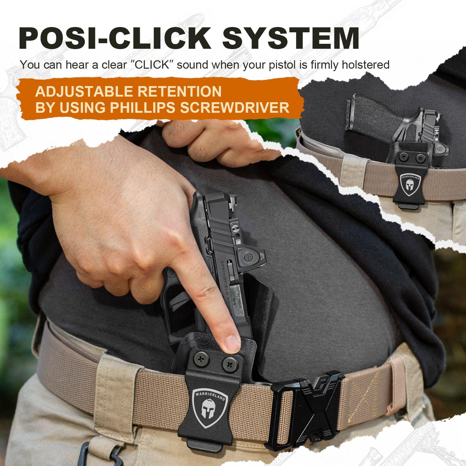 WARRIORLAND IWB Kydex Holster w/Claw & Optics Cut Compatible with Springfield Armory Echelon Pistol, Inside Waistband Concealed Carry Holster, Adj. Retention & Cant, Right Hand WARRIORLAND