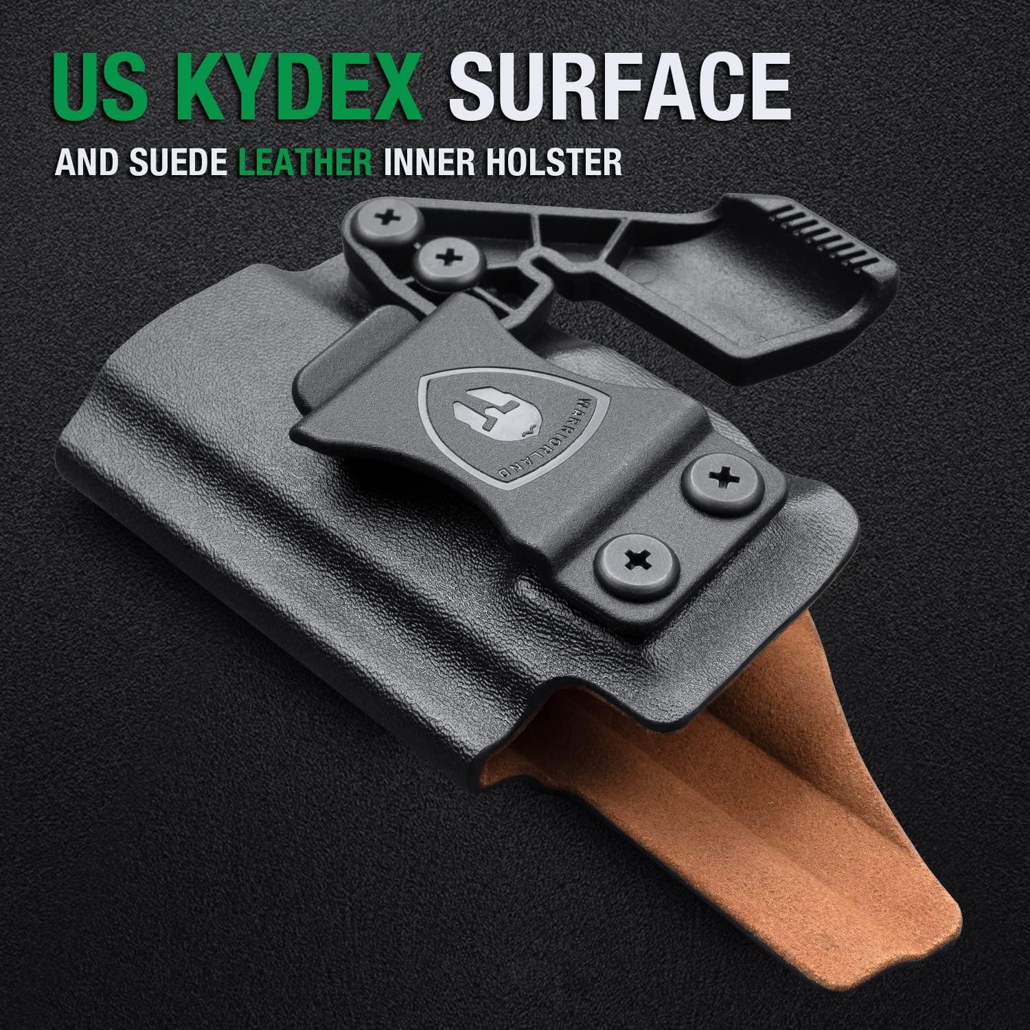 Sig Sauer P320 Full Size / P320 M17 Hybrid Kydex Leather Lined IWB Holster with Claw Optics Ready, Right Hand WARRIORLAND