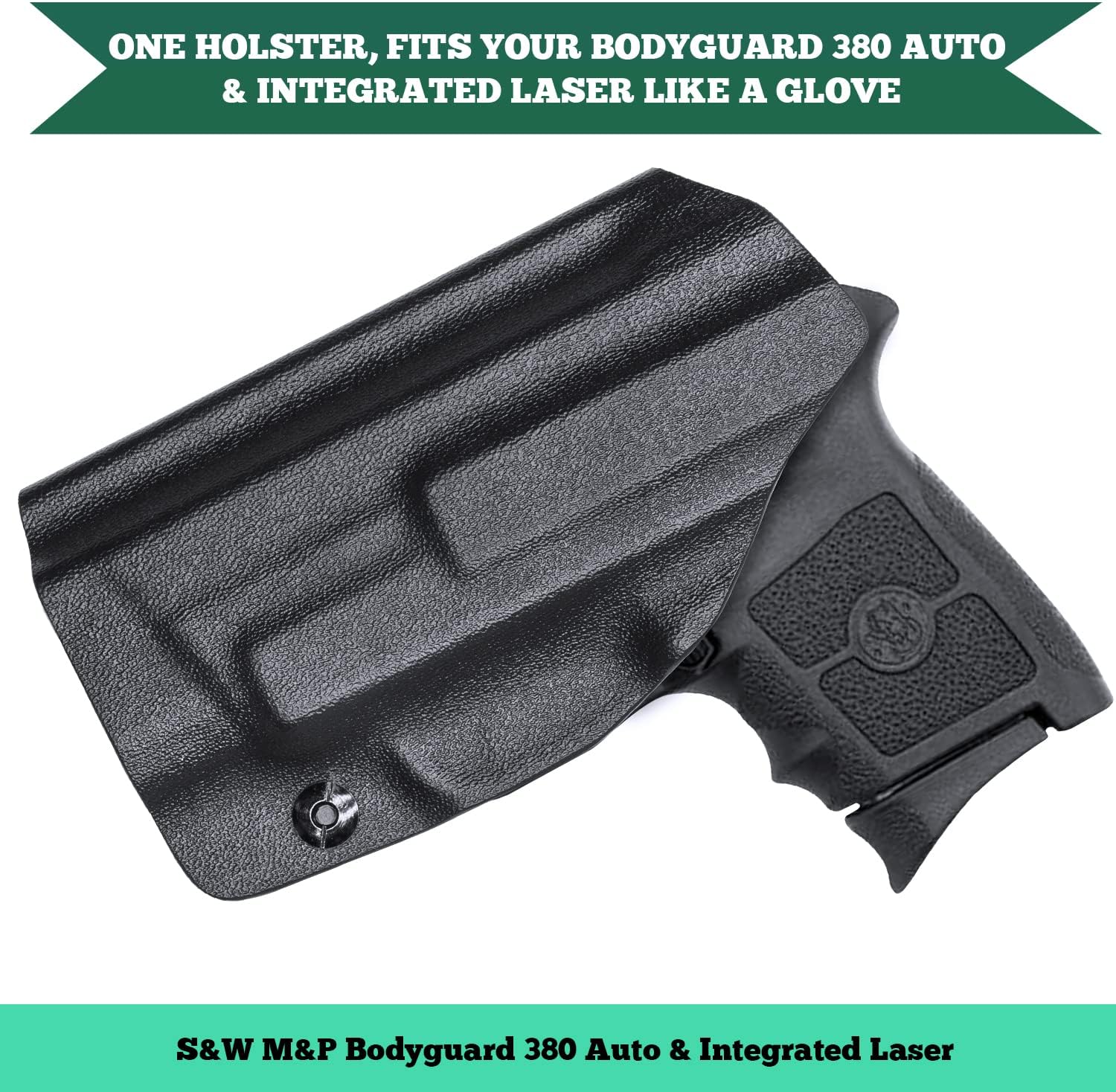 Bodyguard 380 Holster, IWB Kydex Holster Fits: Smith & Wesson M&P Bodyguard 380 / Bodyguard 380 with Integrated Crimson Trace Red Laser Pistol, Inside Waistband Concealed Carry, Adj. Cant & Retention WARRIORLAND