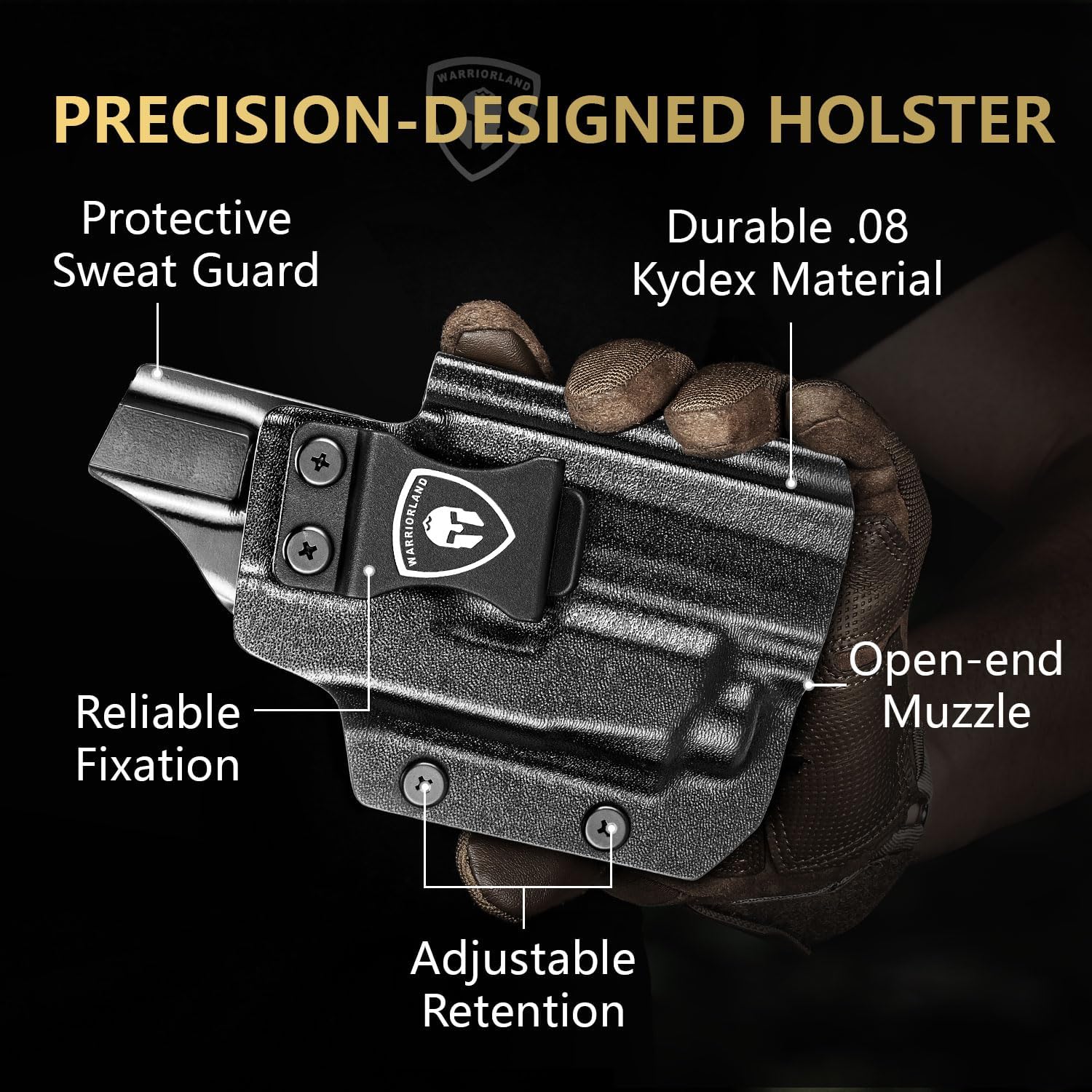 WARRIORLAND Crossbow MA2 Universal Rail Mounted 800 Lumens Tactical Light with Taurus G2C/G3C IWB Kydex Holster Combo, Magnetic USB Charging Pistol Light with Screen Displays Battery Status WARRIORLAND