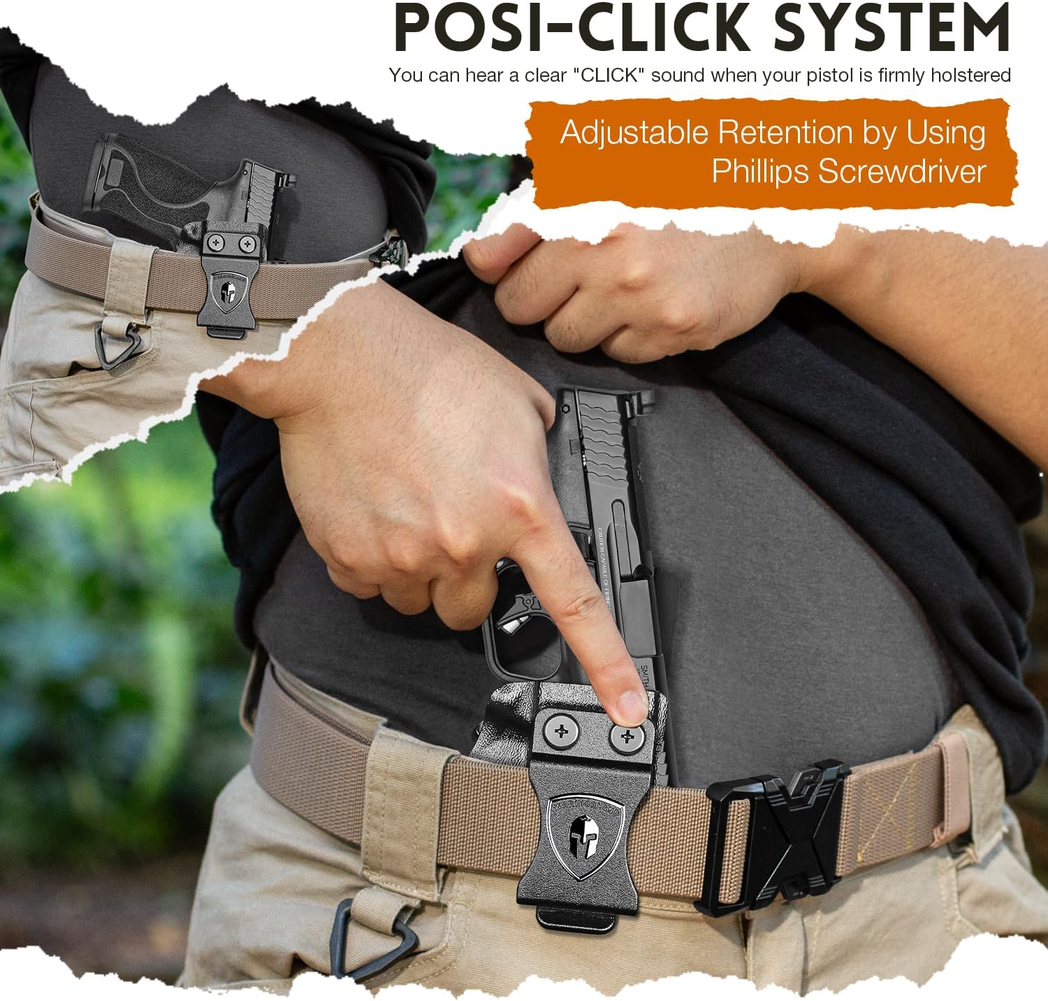 WARRIORLAND IWB Kydex Holster, Compatible with S&W M&P 9 M2.0 Competitor, Optic Cut Ready/Claw Attachment, Inside Waistband Conceal Carry, Adj. Retention & Cant, Open-Muzzle Design, Right Hand.