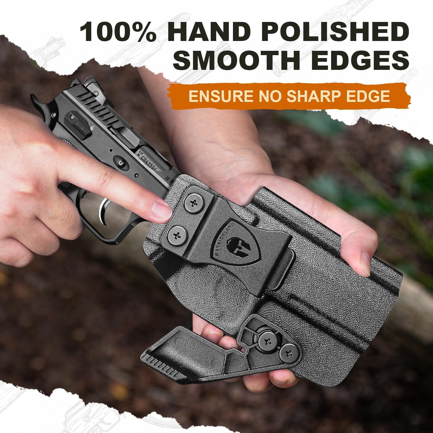 WARRIORLAND IWB Kydex Holster Compatible with CZ Shadow 2 Compact and CZ Shadow 2, Optic Cut & Claw, Inside Waistband Conceal Carry, Adj. Retention & Cant (Right Hand)