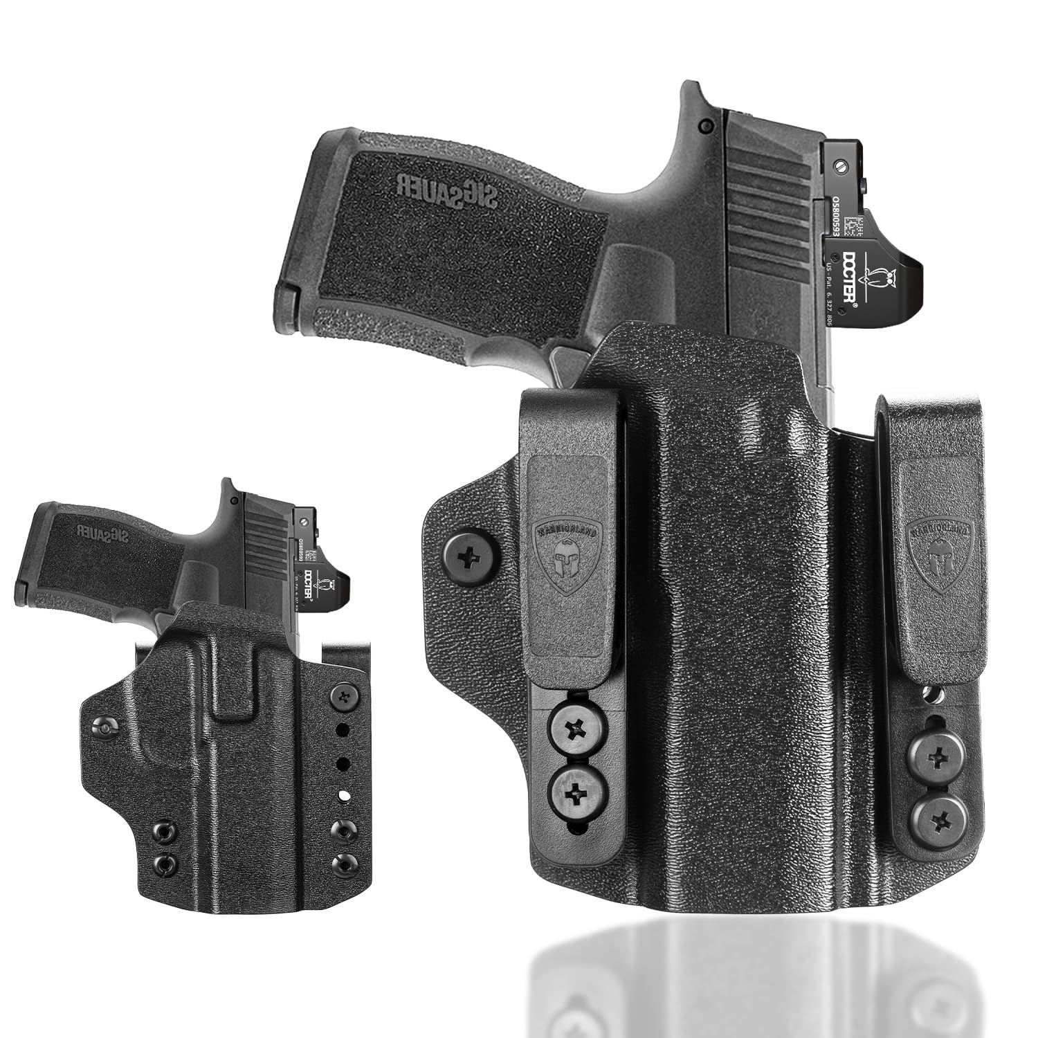 WARRIORLAND Sig Sauer P365 P365 XL P365 SAS P365X P365.380 ACP P365 ROSE.380 ACP IWB & OWB Convertible Holster Optics Cut: Sig Sauer P365 / P365 X & P365 XL, IWB OWB Combo Holster P365, 1.75 Belt Clip, Adjustable Ride Height, Right Hand WARRIORLAND