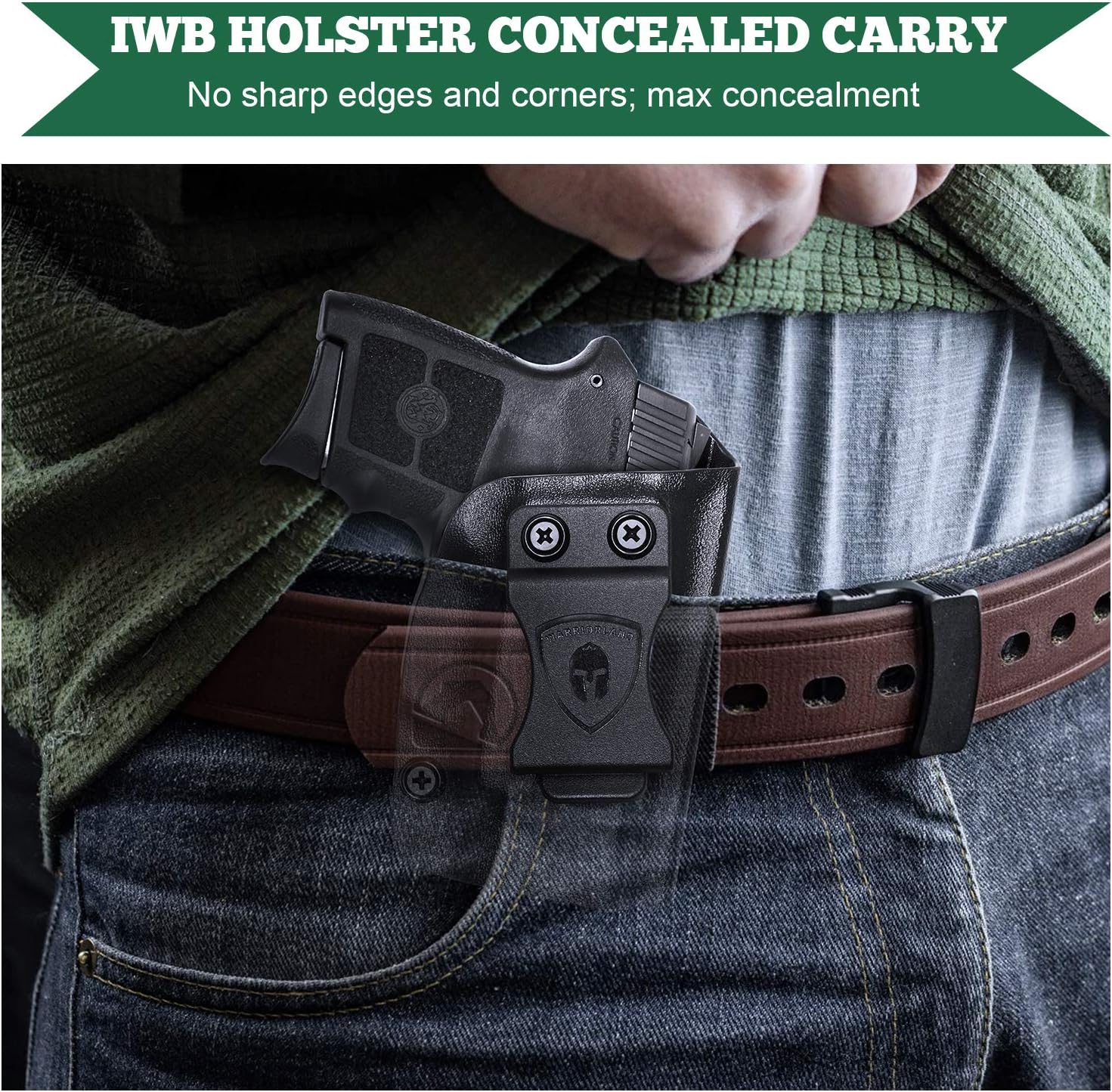 Bodyguard 380 Holster, IWB Kydex Holster Fits: Smith & Wesson M&P Bodyguard 380 / Bodyguard 380 with Integrated Crimson Trace Red Laser Pistol, Inside Waistband Concealed Carry, Adj. Cant & Retention WARRIORLAND