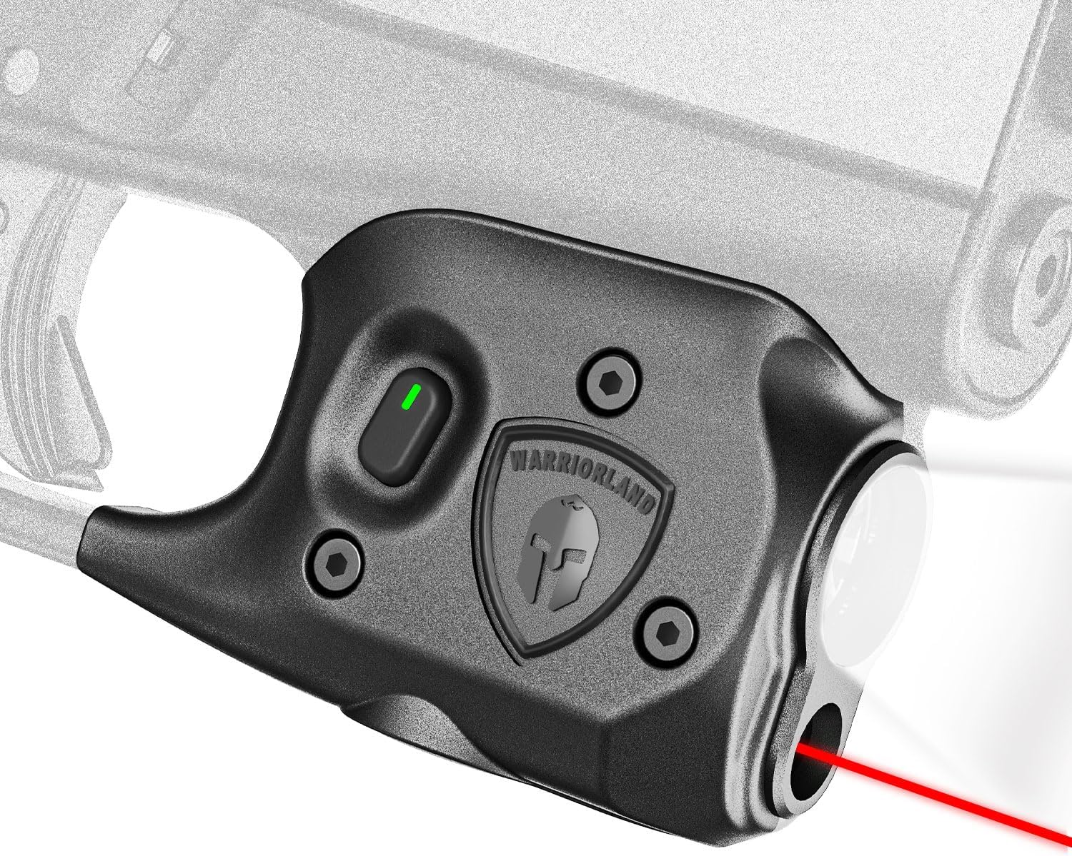 WARRIORLAND Pistol Light Laser Combo Fits Glock 42/43/43X/48 (No Rail), Compact 150-Lumen Trigger Mounted Tactical Weapon Light with Red Laser & White LED, Power Indicator & 3 Light Mode, SLL-105 WARRIORLAND