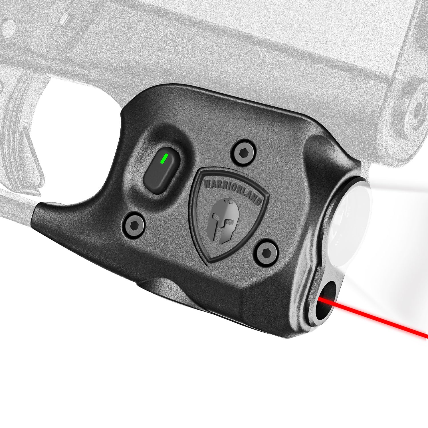 WARRIORLAND Pistol Light Laser Combo Fits Glock 42/43/43X/48 (No Rail), Compact 150-Lumen Trigger Mounted Tactical Weapon Light with Red Laser & White LED, Power Indicator & 3 Light Mode, SLL-105 WARRIORLAND