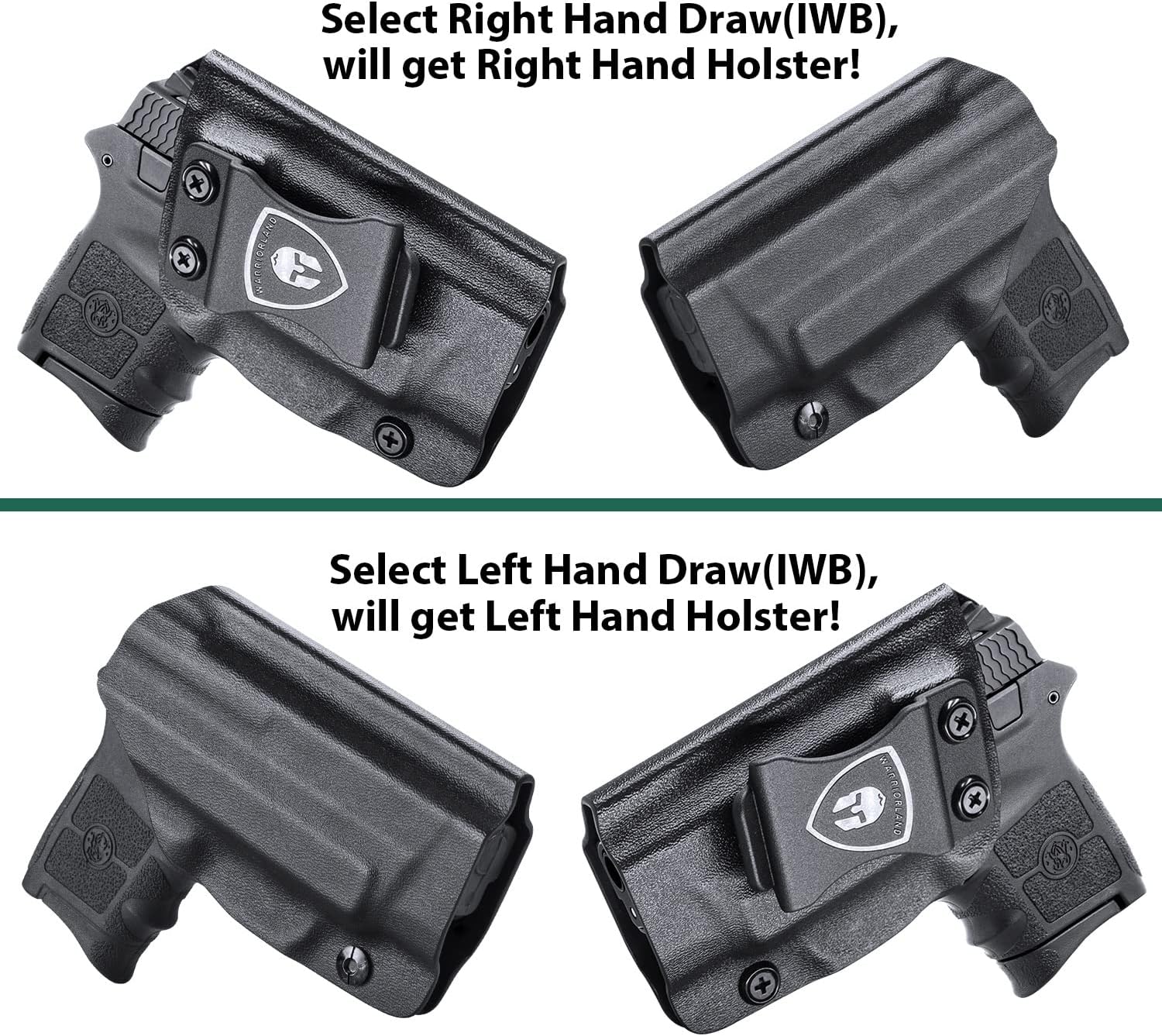 Bodyguard 380 Holster, IWB Kydex Holster Fits: Smith & Wesson M&P Bodyguard 380 / Bodyguard 380 with Integrated Crimson Trace Red Laser Pistol, Inside Waistband Concealed Carry, Adj. Cant & Retention WARRIORLAND