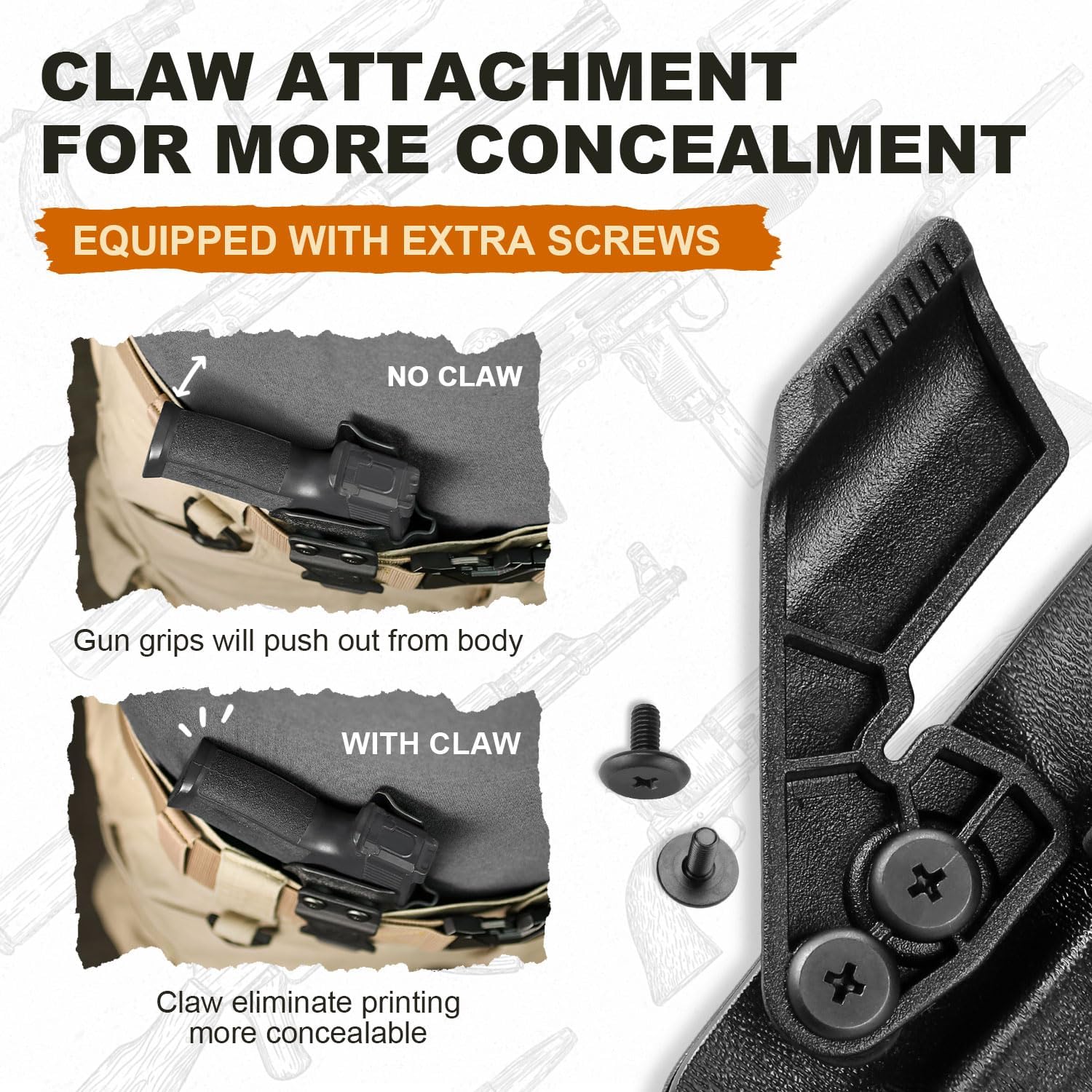 WARRIORLAND IWB Kydex Holster w/Claw & Optics Cut Compatible with Springfield Armory Echelon Pistol, Inside Waistband Concealed Carry Holster, Adj. Retention & Cant, Right Hand WARRIORLAND