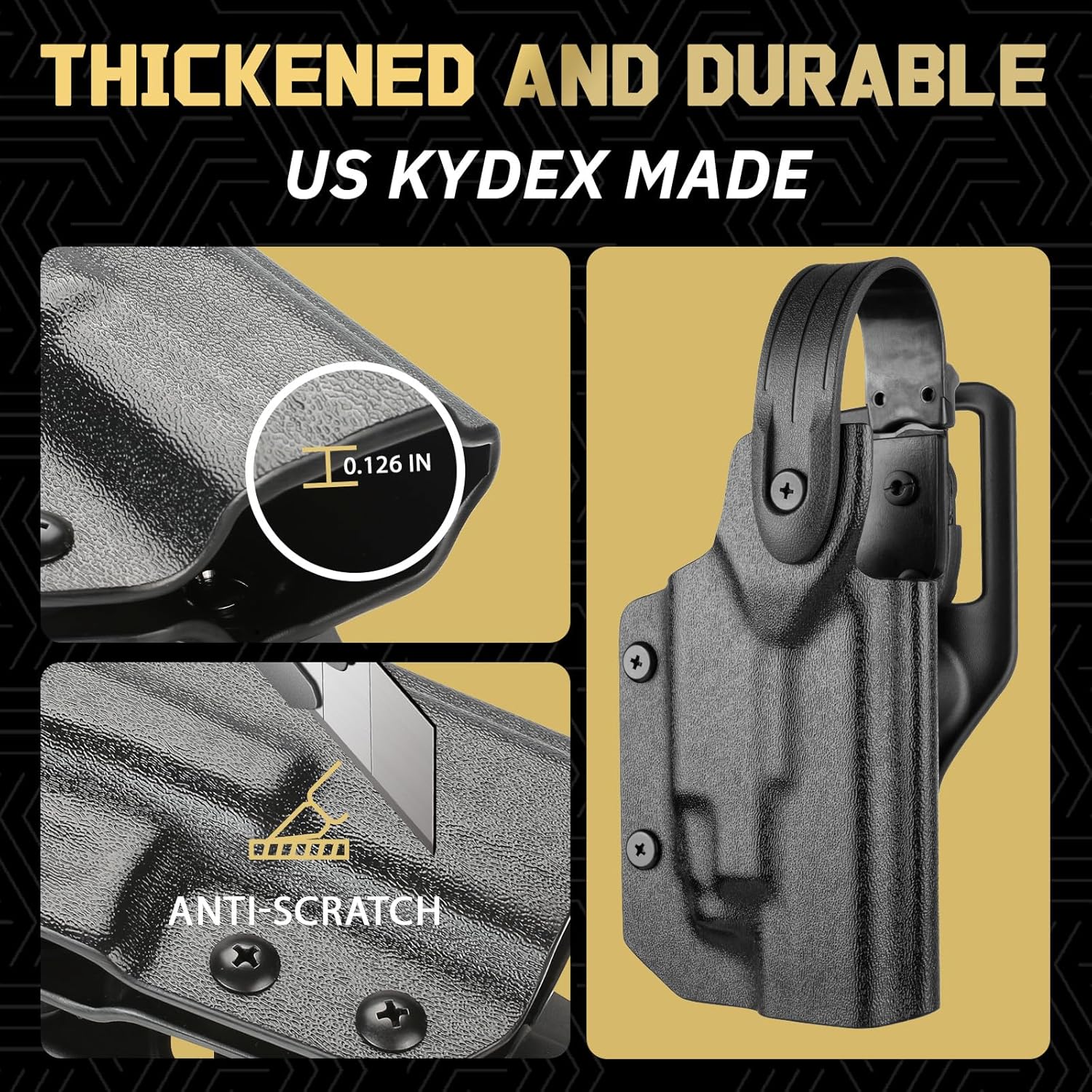 WARRIORLAND Kydex Holster for Glock 19 TLR-7/7A/7X/8HL-XG Level II Thumb Release, OWB Holster Compatible with Glock 17/19/19X/44/45 Gen 3 4 5 & G23/32 Gen 3-4, Optics Cut, Right Hand โWARRIORLAND