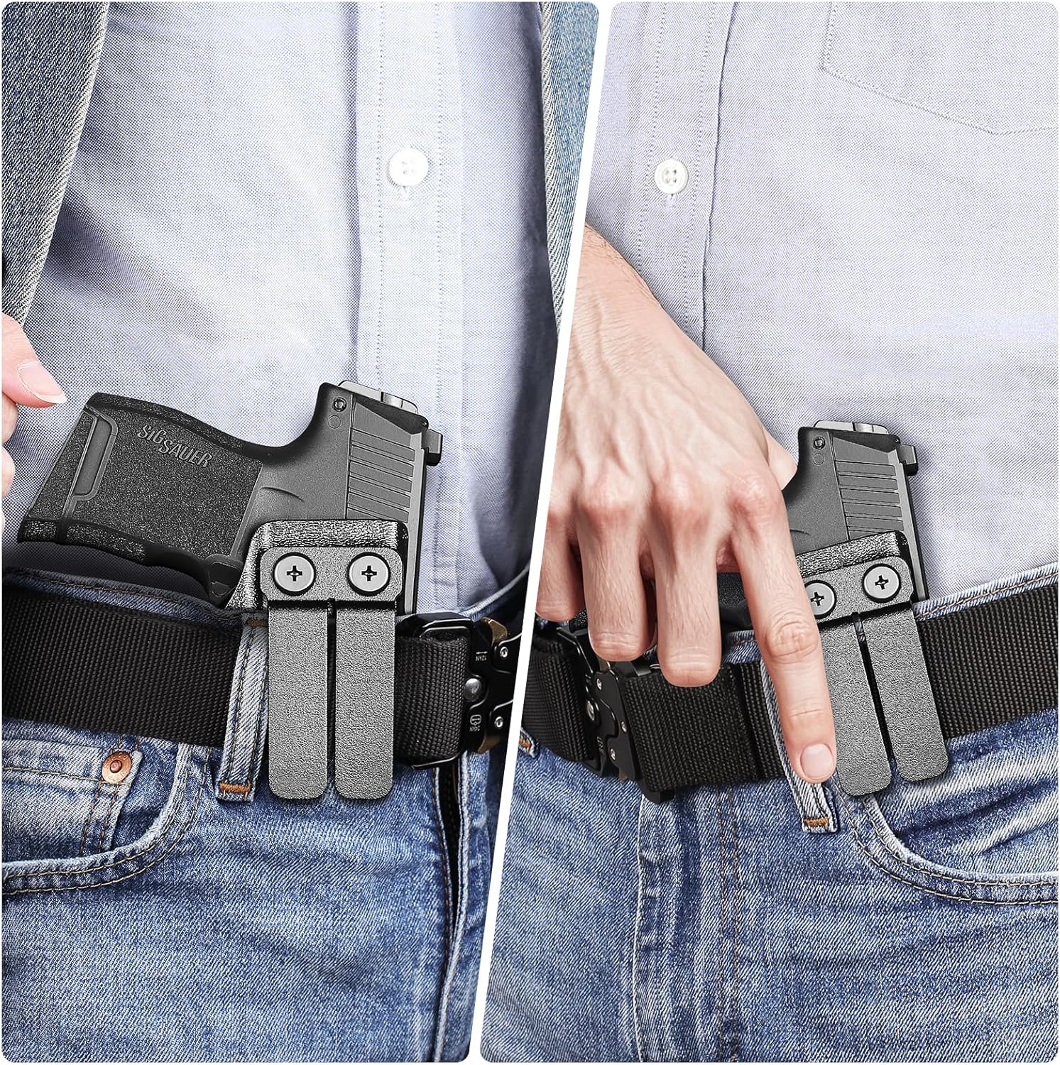 IWB Kydex Holster for P365 with TLR6, Fit Sig Sauer P365/ P365 SAS/ P365XL, Inside Waistband Conceal Carry, Optic Cut, Adj. Cant & Retention, Right Hand.