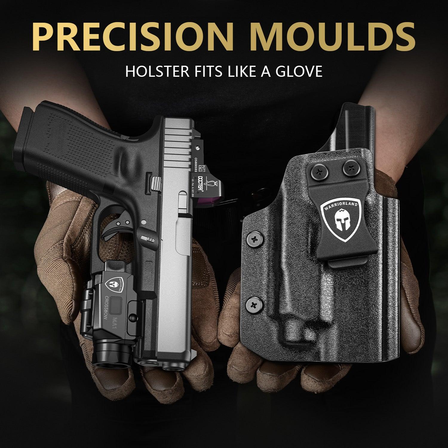 Universal Light Laser Combo with Glock 21 / G20/G22/G23 Gen 3 4 5 & G34 Gen 4 Holster, Tactical Green Laser Light USB Rechargeable, Screen Displays Battery Status, Crossbow MA1 w/ G21 Holster|WARRIORLAND WARRIORLAND