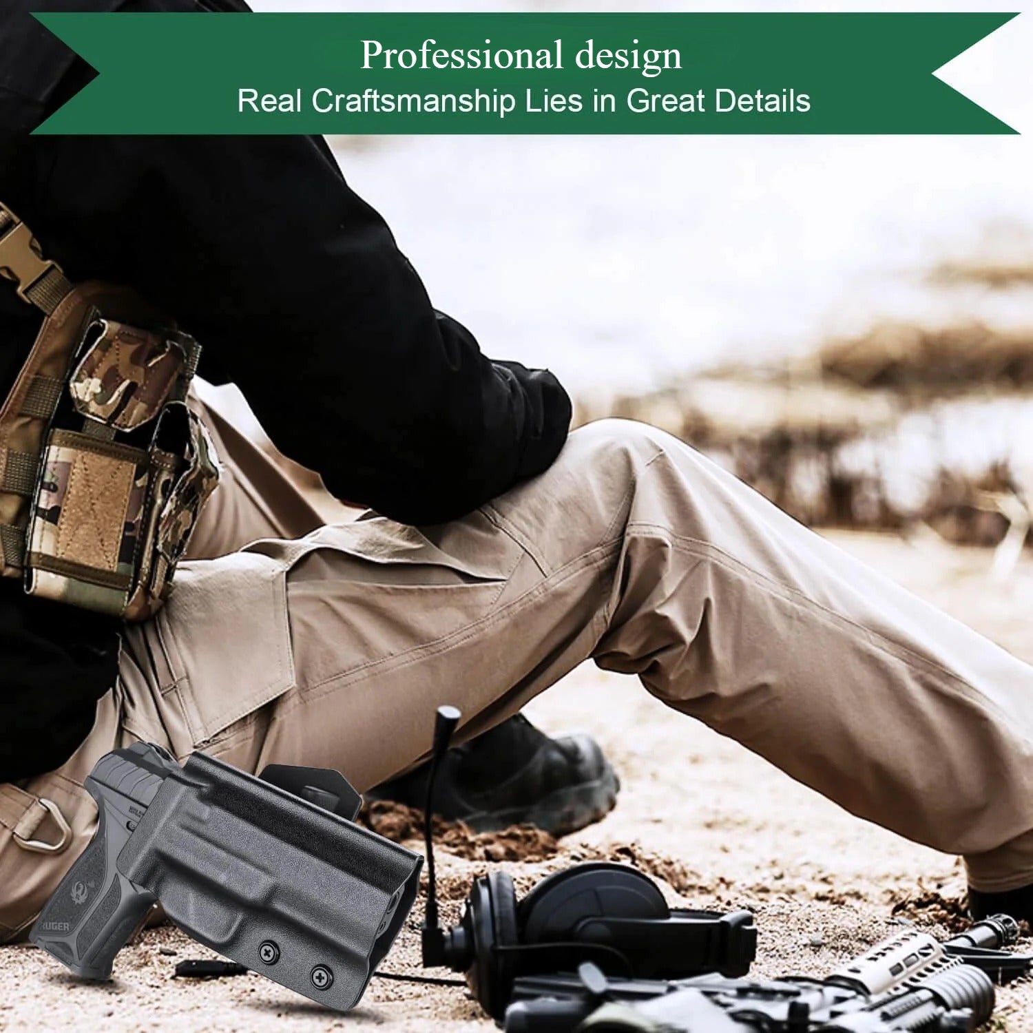 Open Carry OWB Kydex Paddle Holster for Ruger Security 9mm Compact with Red Dot Trigger Guard | WARRIORLAND WARRIORLAND