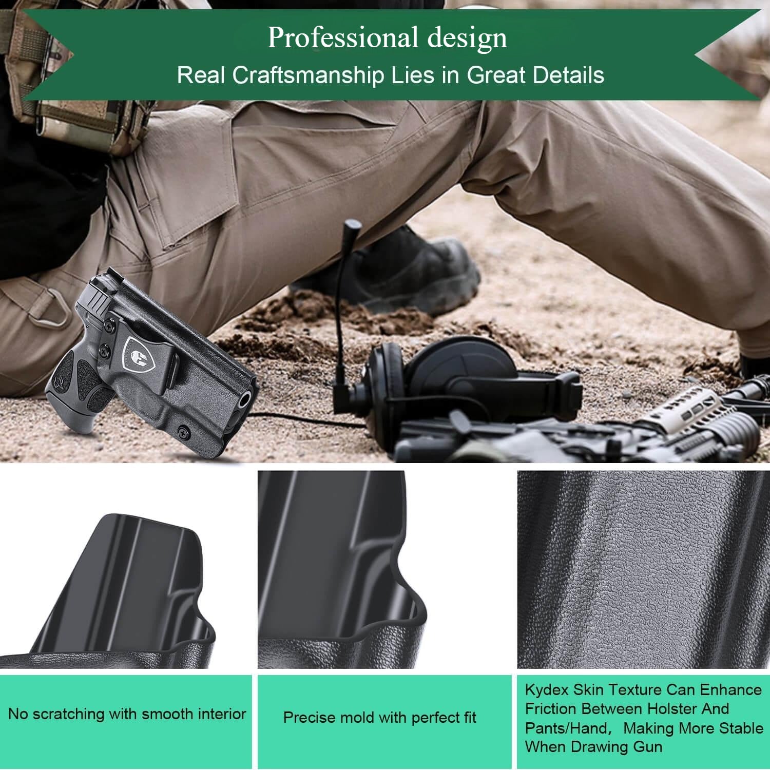 Kydex IWB Holster for Taurus G2C G3C Millennium PT111 G2 PT140 9mm Fully Trigger Guard Right/ Left Handed | WARRIORLAND WARRIORLAND