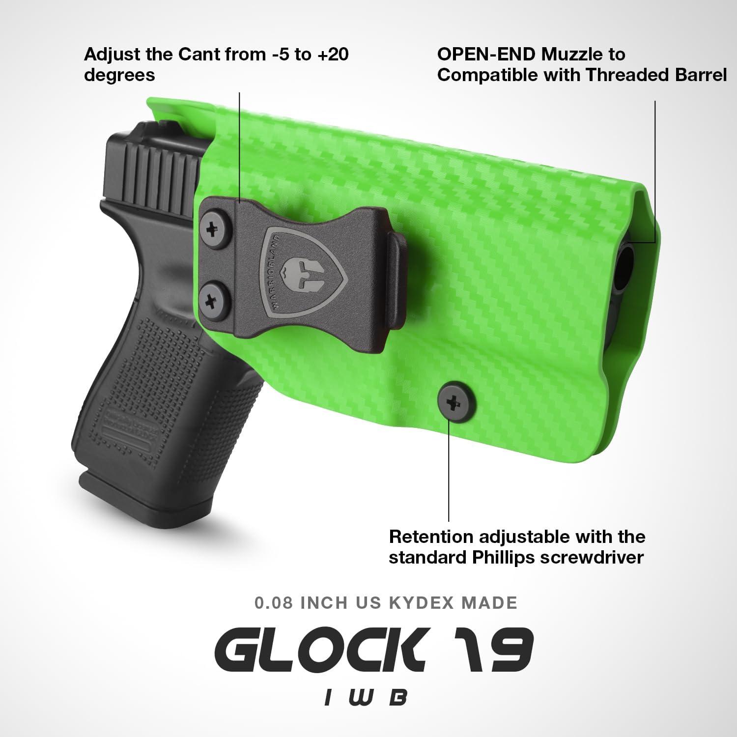 Glock17/19/19X/44/45 Gen(1-5) & Glock 23/32 Gen(3-4) IWB Carbon Fiber Kydex Holser,Red Dot Optics Cut, Wing/Claw Conceal Carry| WARRIORLAND WARRIORLAND