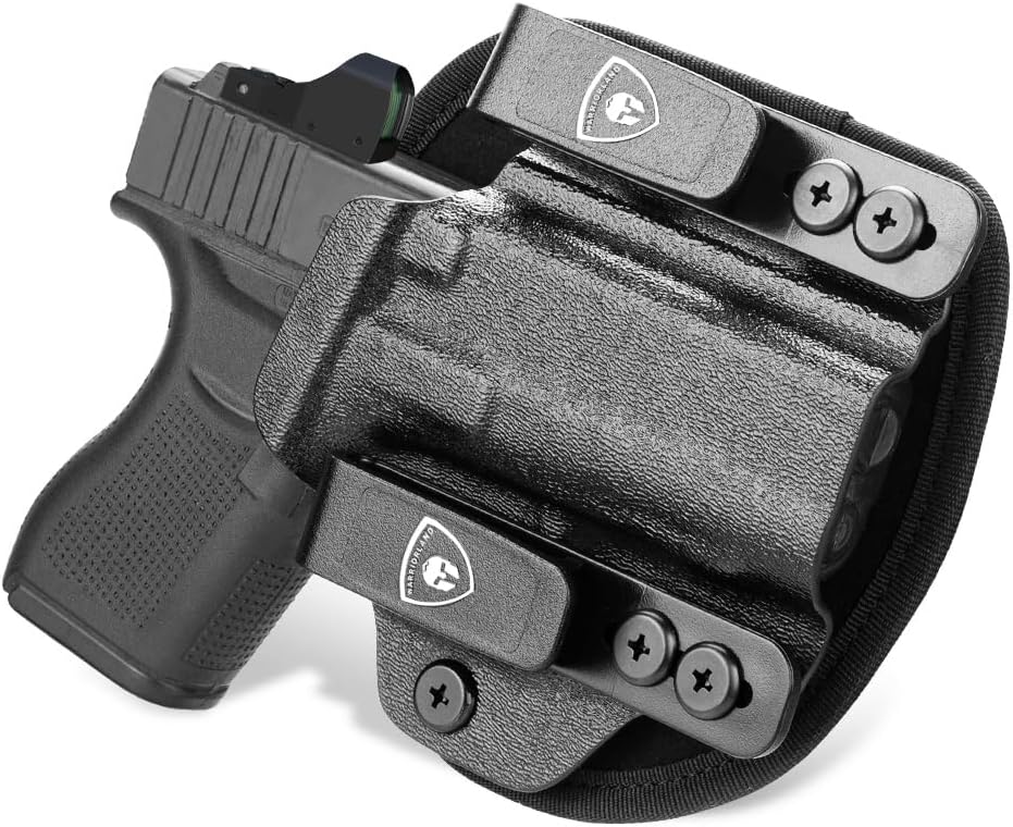 WARRIORLAND Hybrid Kydex & Nylon Holster, Optional for Glock 43/43X/ 43X MOS, Optics Cut & Open Muzzle, Concealed Carry Right Hand.