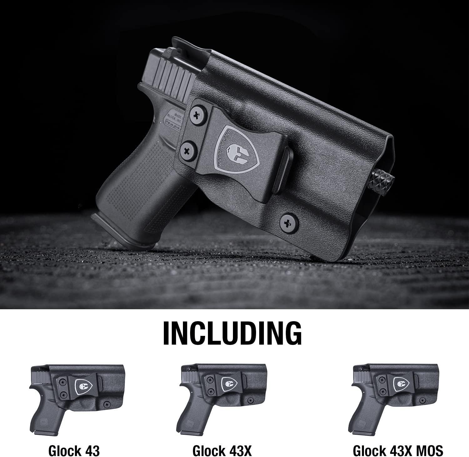 IWB Kydex Holster Compatible with Glock 43X / G43 / G43X MOS Pistol, Right Hand/Left Hand WARRIORLAND