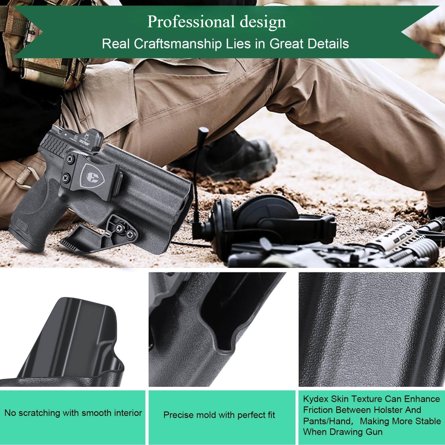 Smith & Wesson M&P 9/.40 Compact/Full Size Kydex IWB Holster with Claw for Fat Guys | WARRIORLAND WARRIORLAND